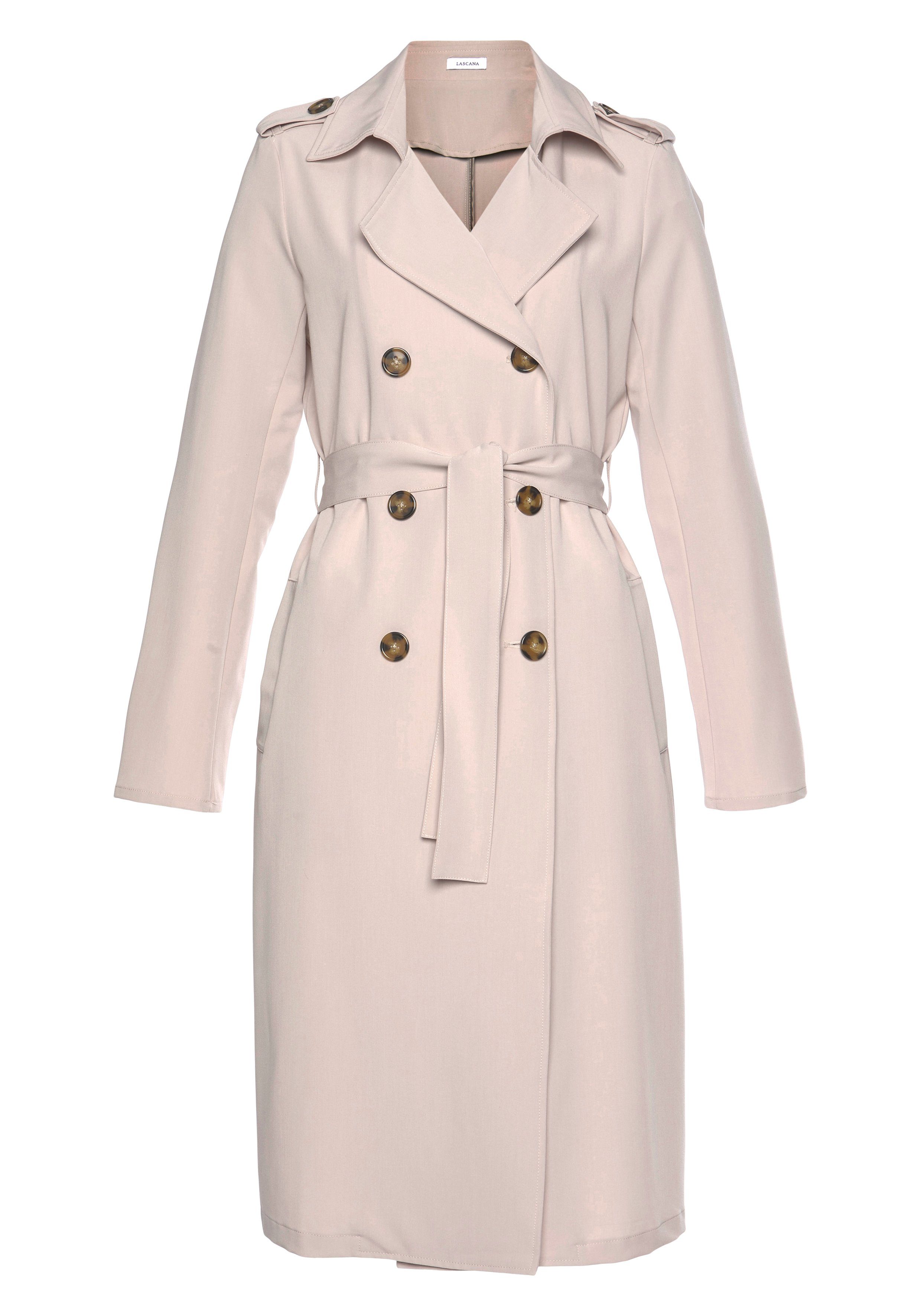 Lascana Trenchcoat voor regulering, lichte damesmantel, casual-chic (Met een bindceintuur)