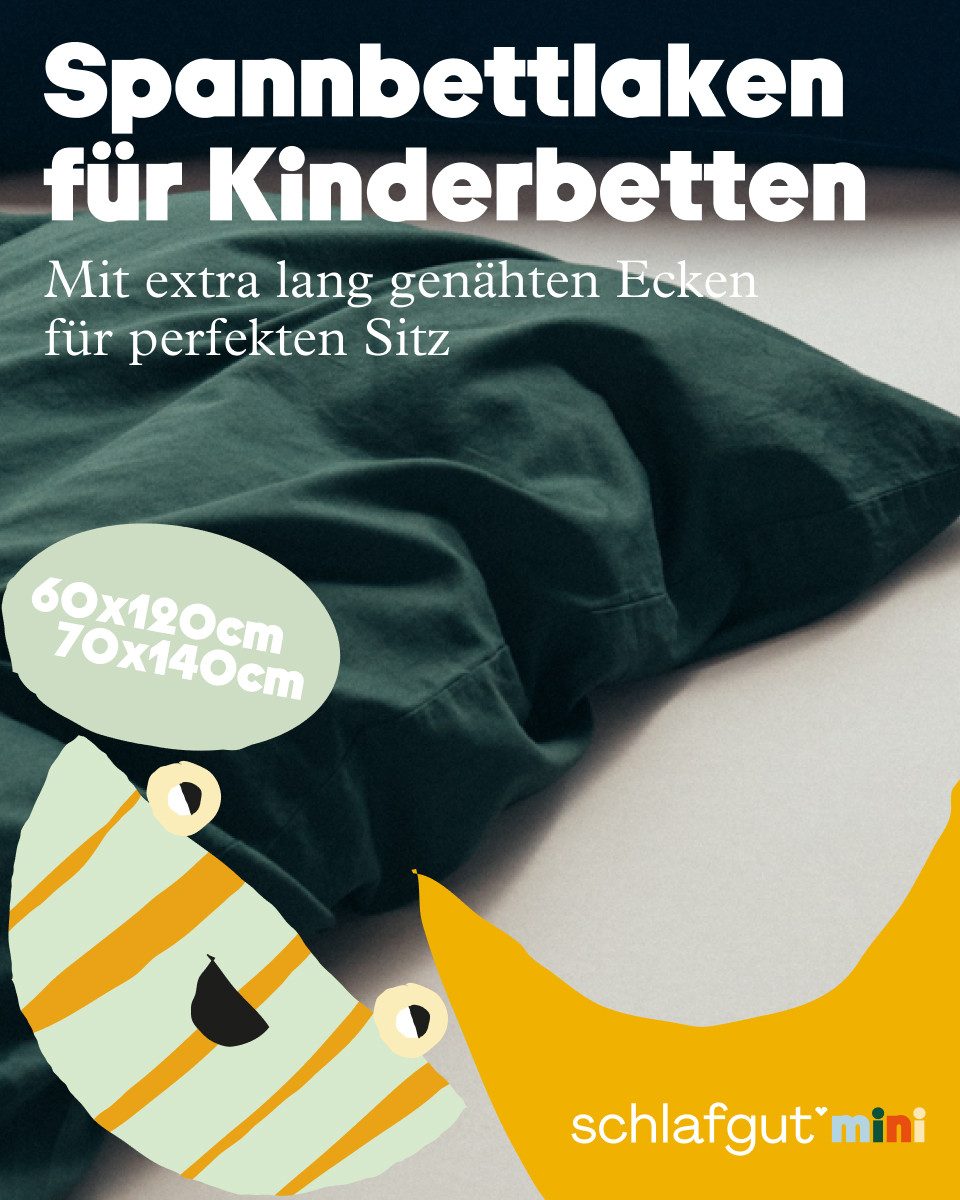 Schlafgut Hoeslaken Casual Mini Spannbettlaken voor kinderen, made in green by oeko-tex® (1 stuk)