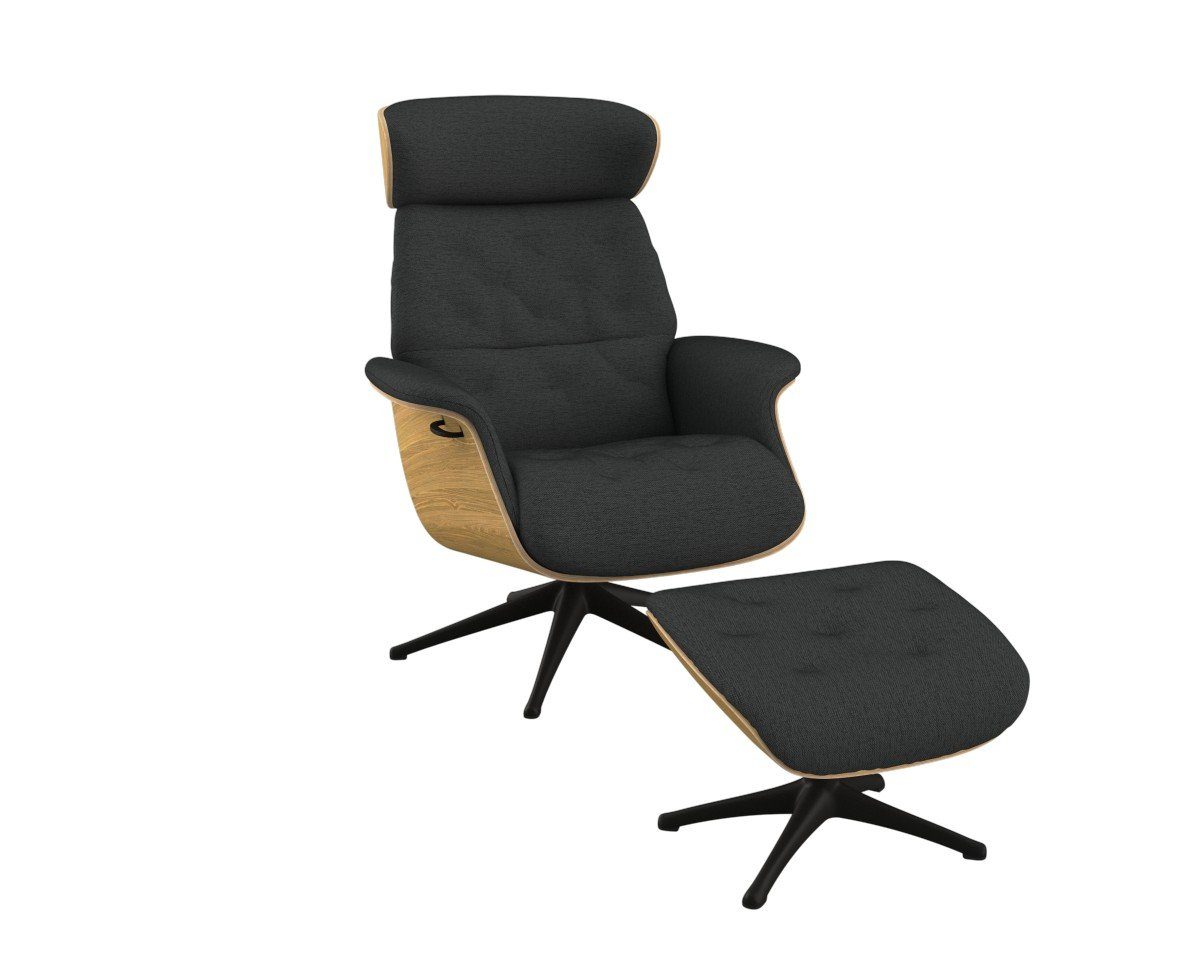FLEXLUX Relaxfauteuil Volden TV-fauteuil, verstelbare rug- & hoofdsteun, draaibaar Rug- en hoofdeindeverstelling, draaibaar, voet zwart, armleuning