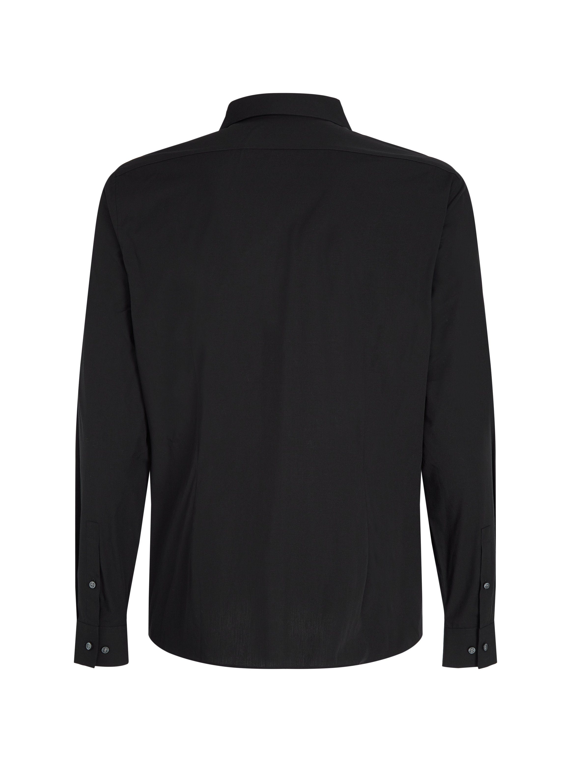 Calvin Klein Businessoverhemd POPLIN STRETCH SLIM SHIRT met kent-kraag, logoprint op borsthoogte