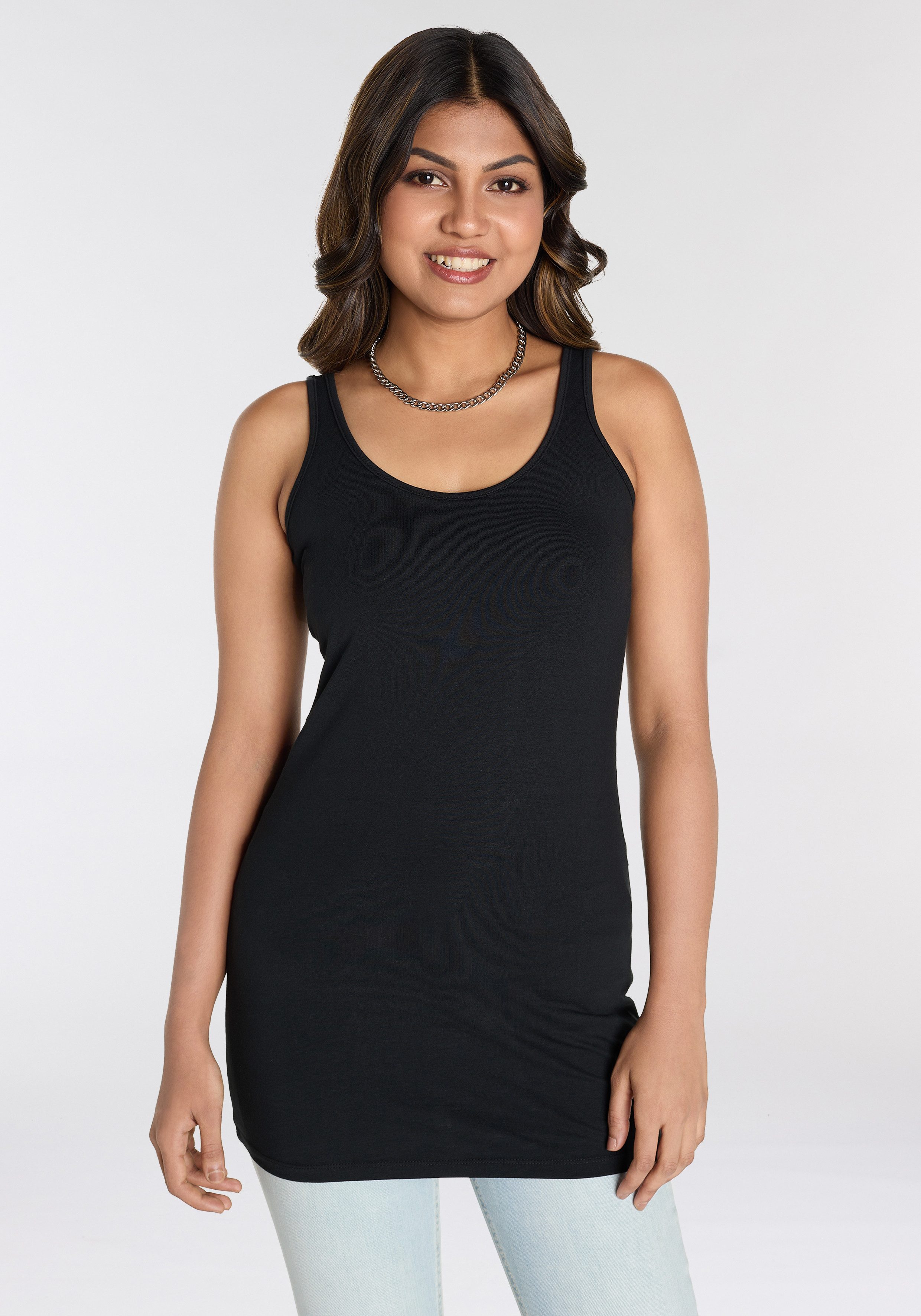 Laura Scott Lange top met stretchaandeel (set, 2-delig, 2 stuks)