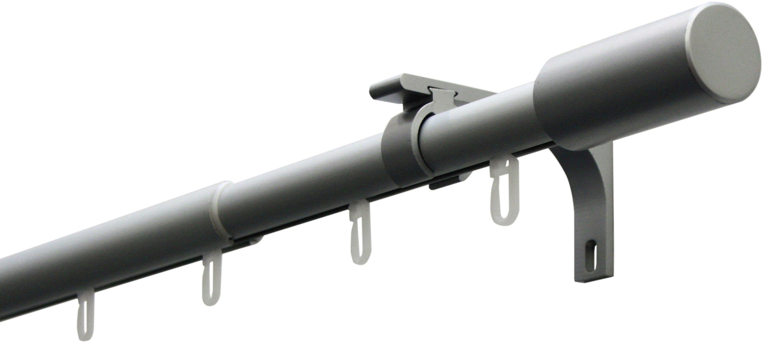 GARDINIA Gordijnroede Set 1-sporig (1 stuk) gordijnroedes maat Ø 22 mm x 190 cm - 360 cm zilver(kleur)