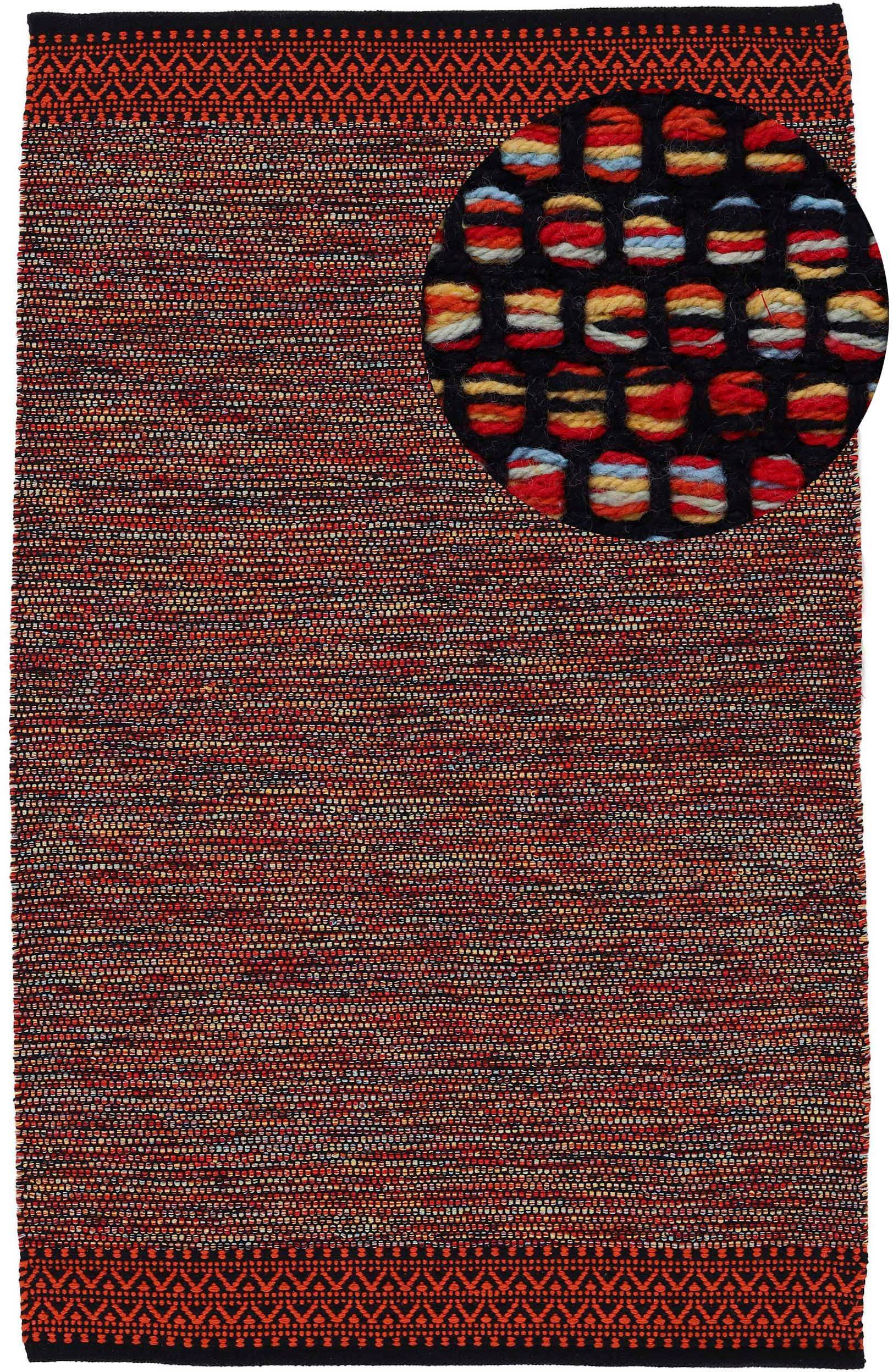 carpetfine Vloerkleed Kelim Mia Katoenen tweezijdig te gebruiken kleed, woonkamer moderne vloerkleden maat 200x250 cm oranje