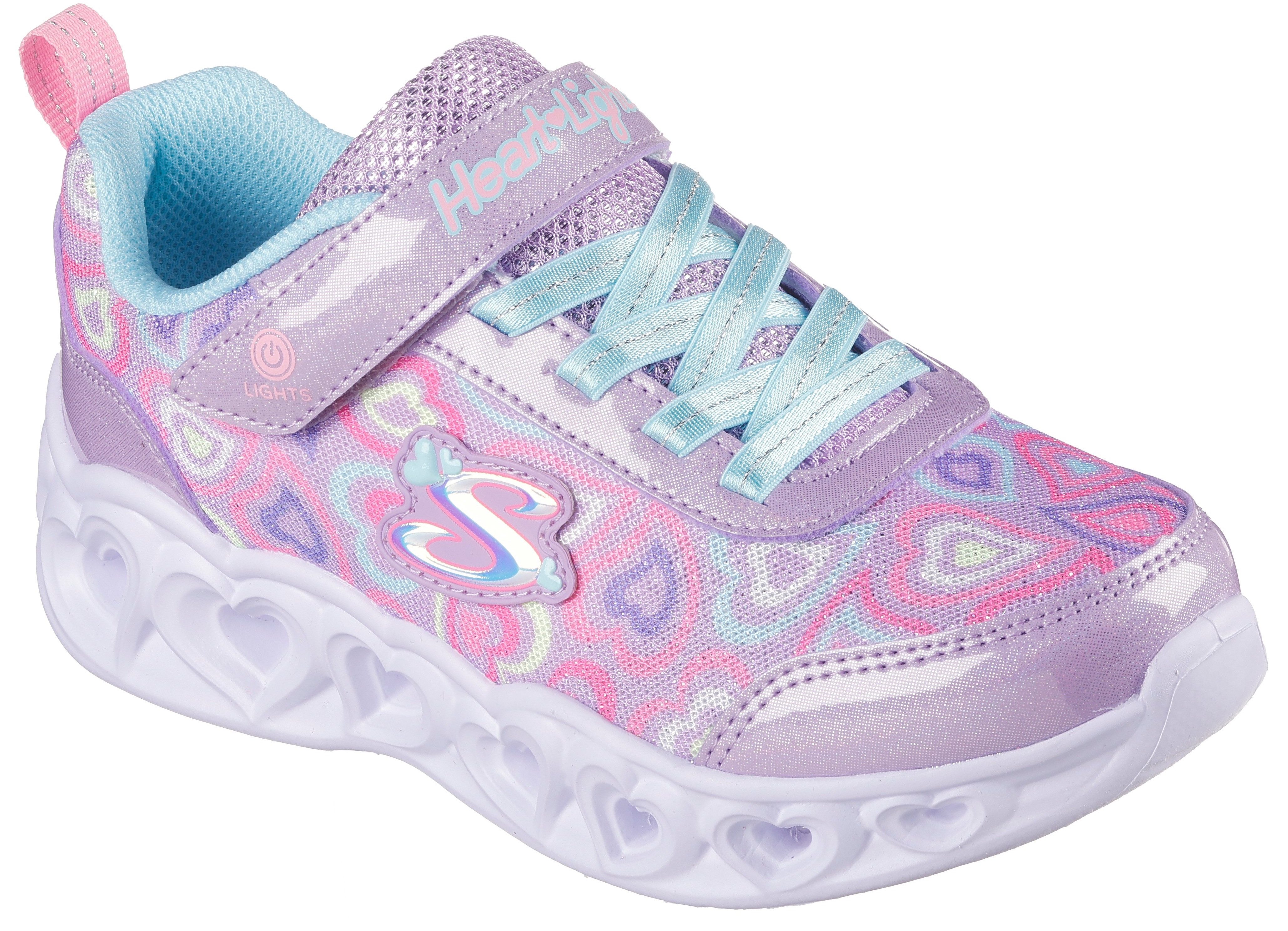 Skechers Sneakers HEART LIGHTS Blinkende schoen met hart-loopzool, maat sjabloon te downloaden