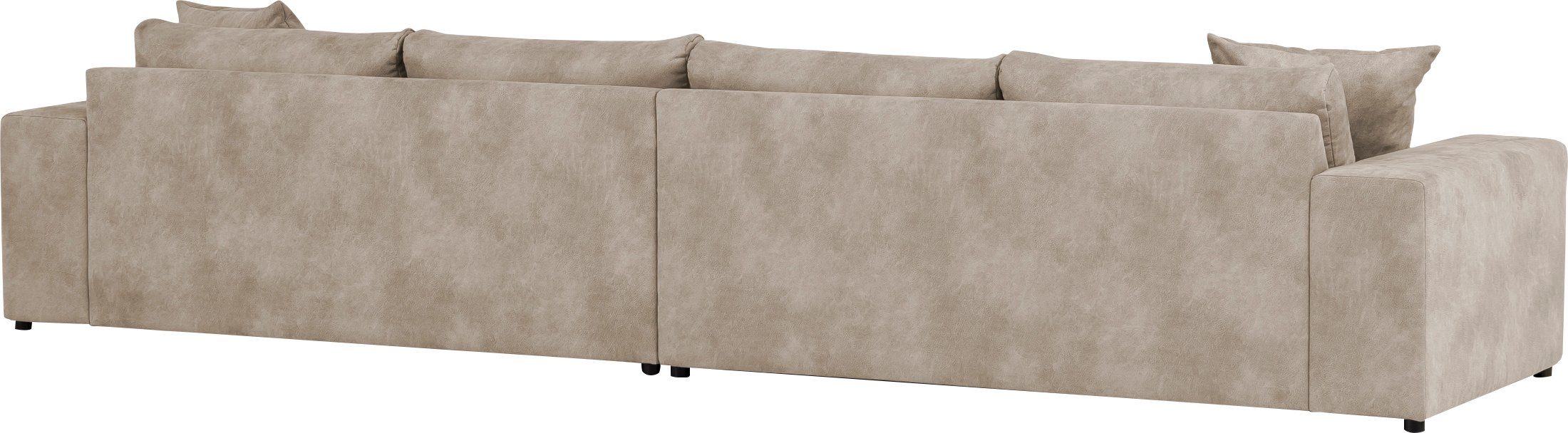 andas 4-zitsbank SLEETLAND XXL in fluweel of vintage lederlook