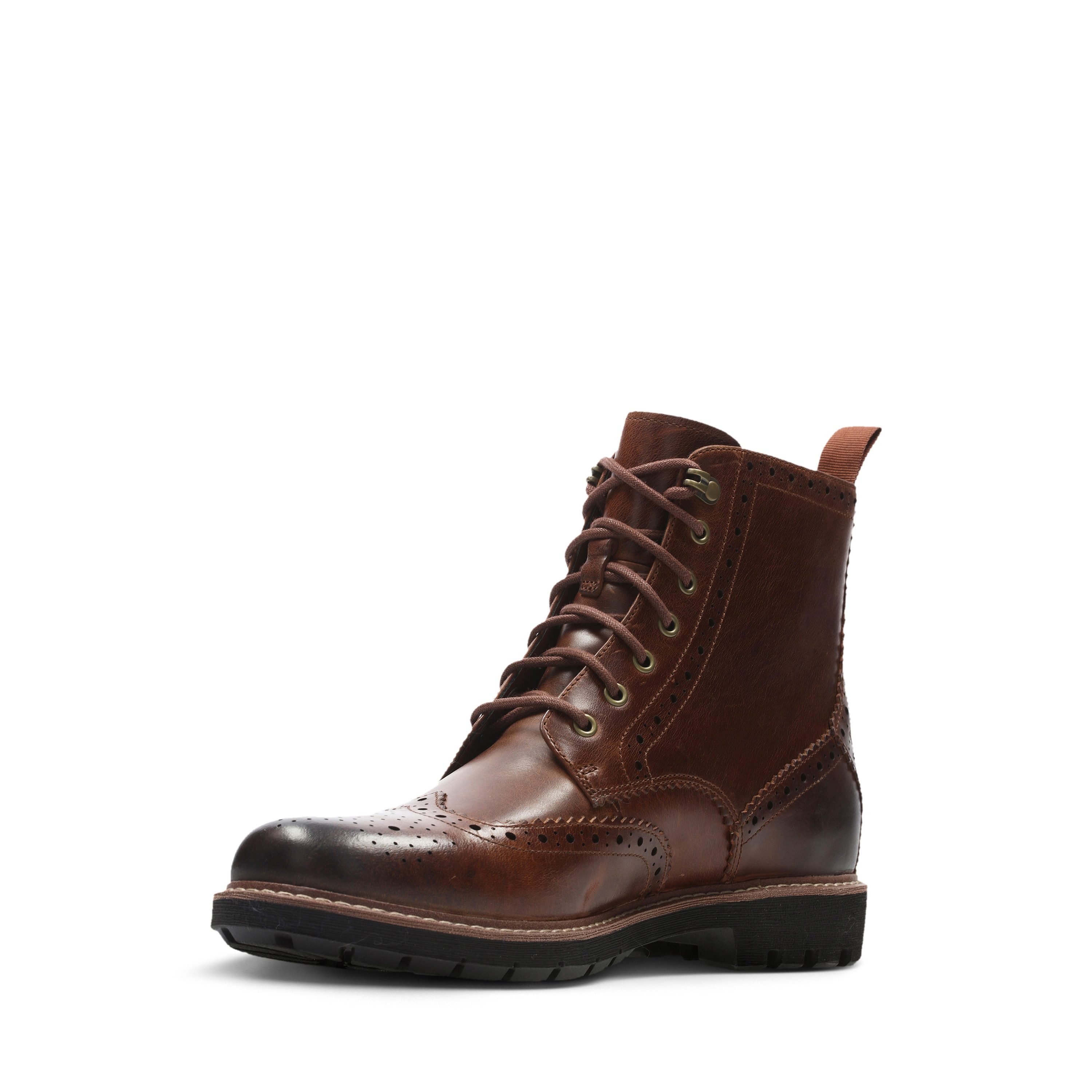 Clarks Veterlaarzen Batcombe Lord Budapester, brogue, zakelijke laarzen met lyrale perforatie