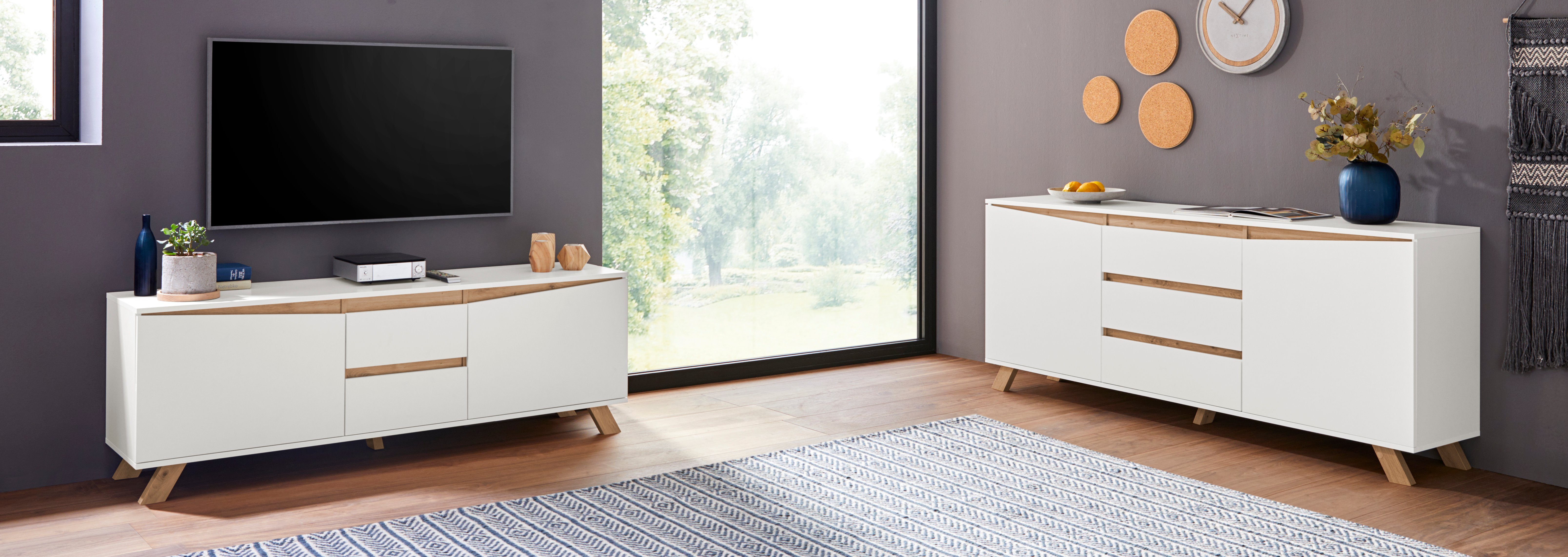 Homexperts Dressoir Vicky , breedte 160 cm of 180 cm, in matwit