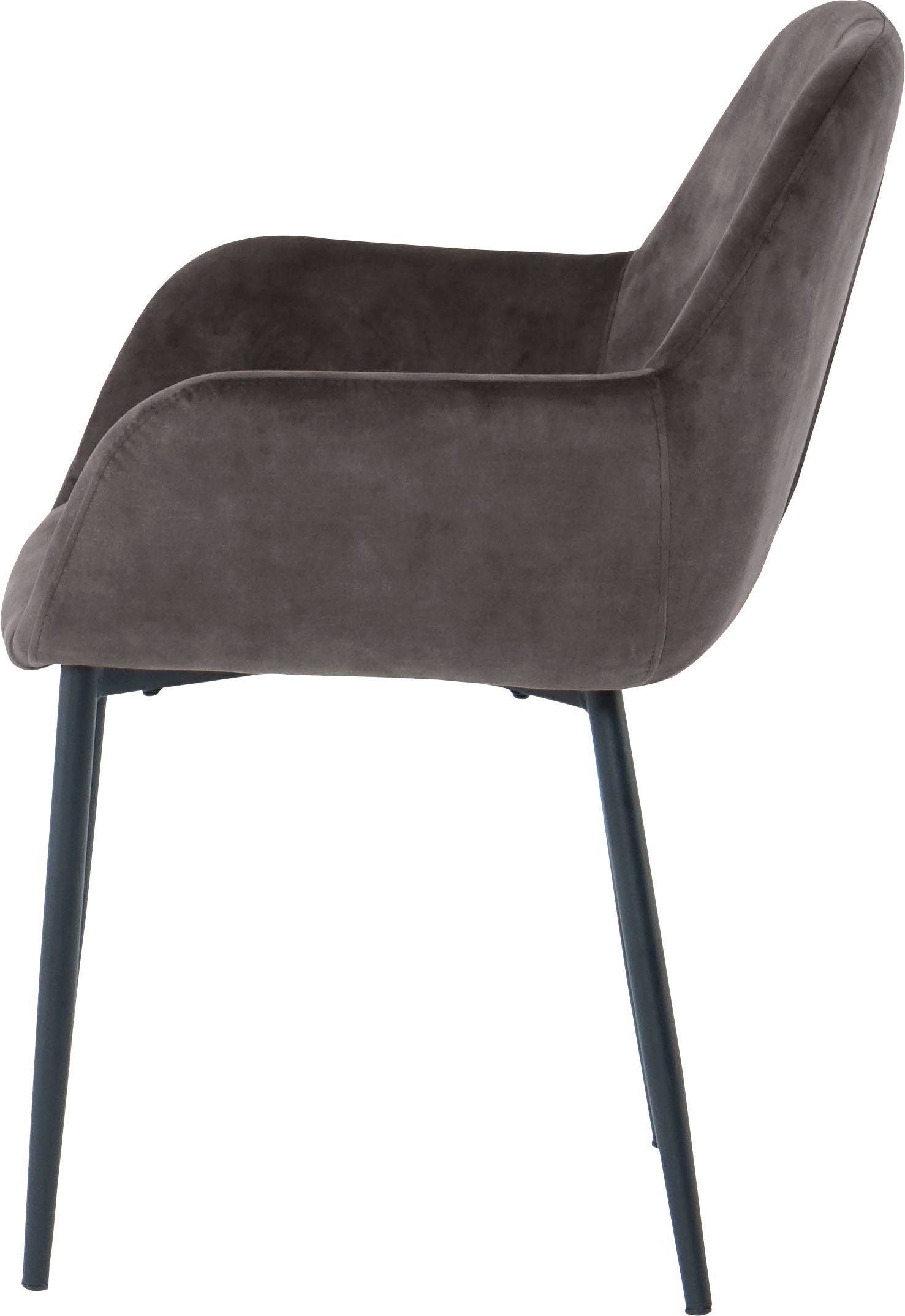 SIT Stoel met armleuningen glamoureuze bekleding in fluwelige look (set, 2 stuks)