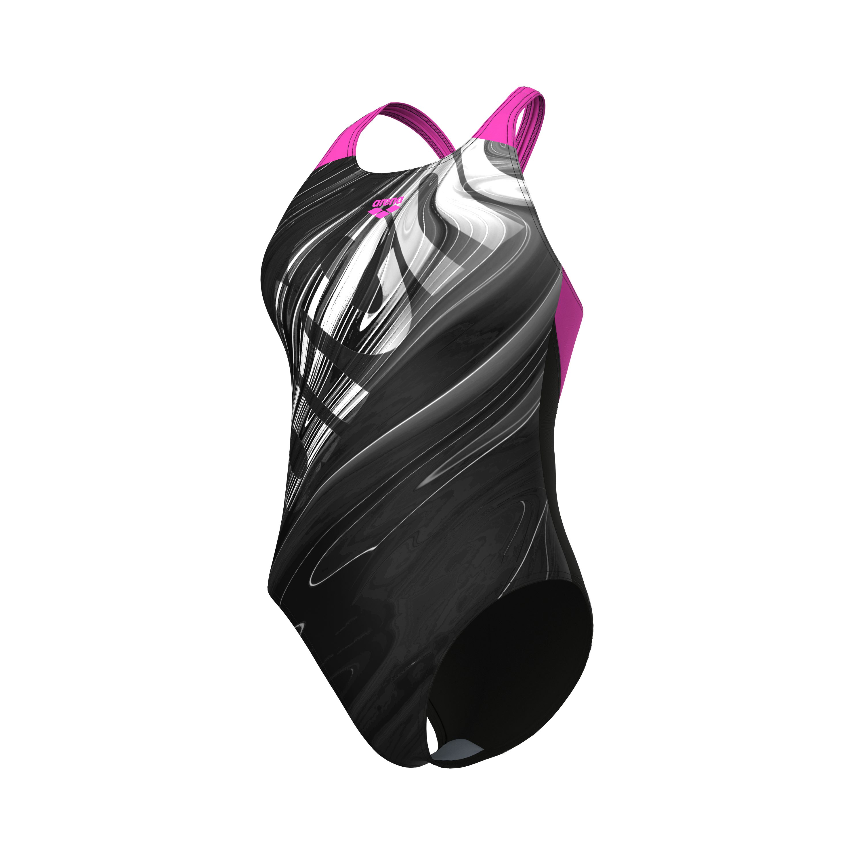 Arena Badpak Arena Feel dames Flow V rug bustier badpak dames badpakken maat 34 zwart