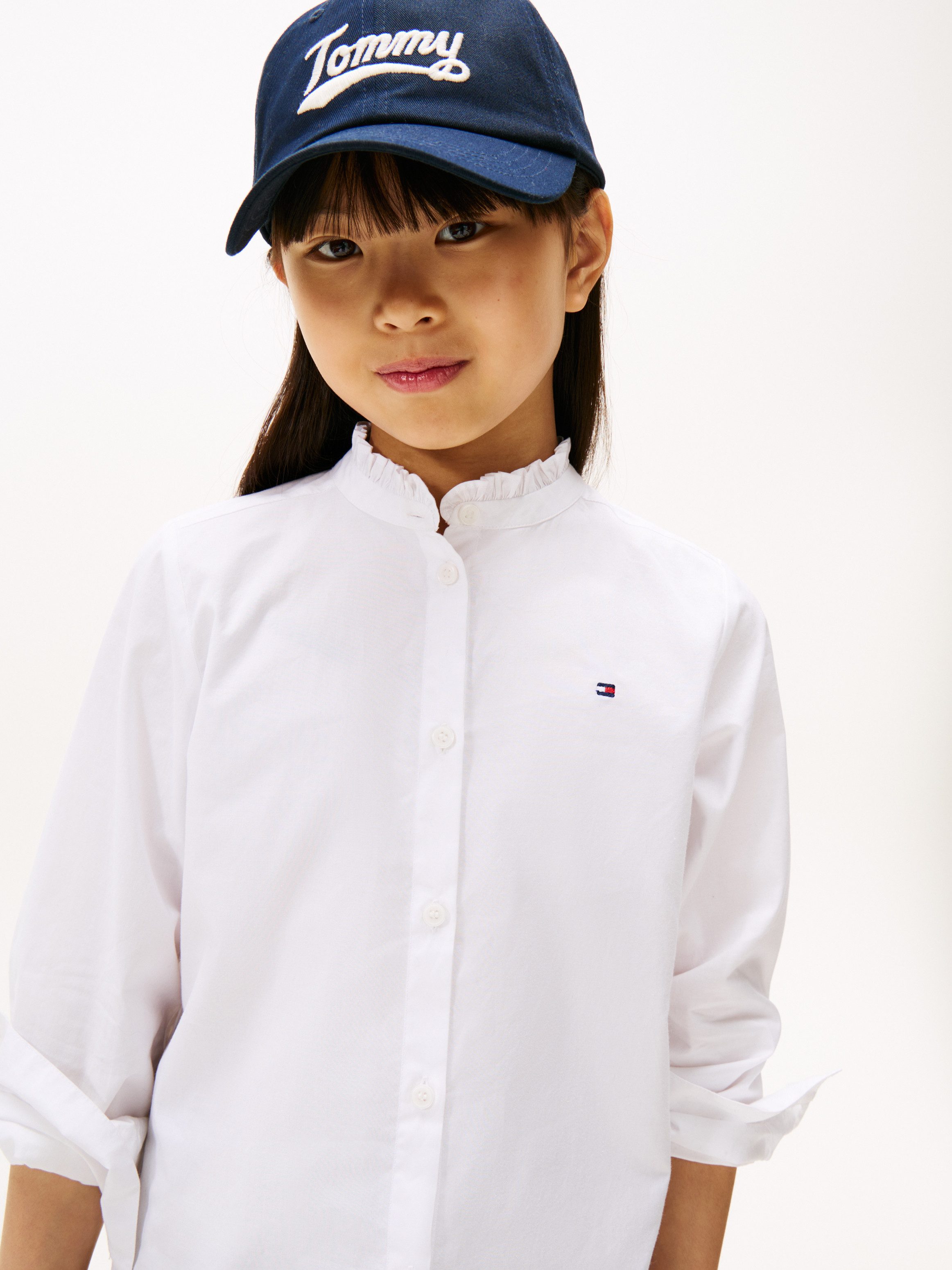 Tommy Hilfiger Blouse met lange mouwen RUFFLE COLLAR BLOUSE LS