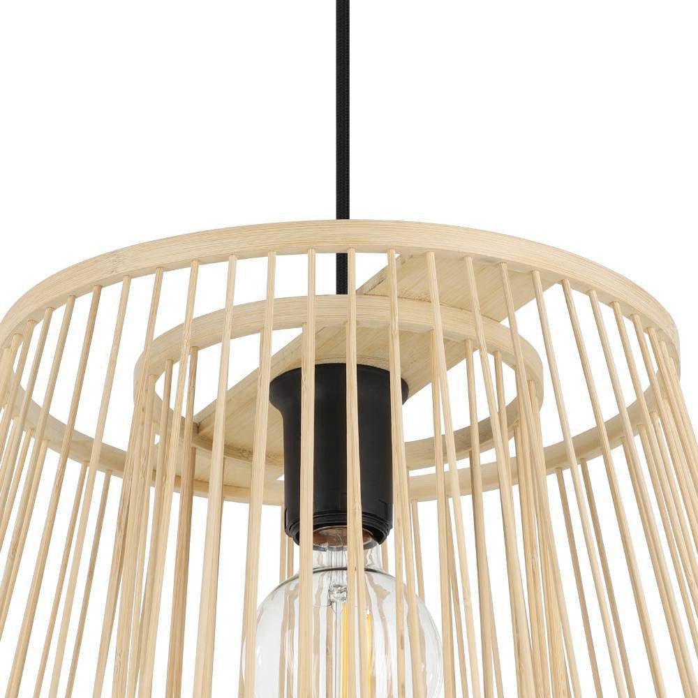 EGLO Hanglamp HYKEHAM Houten eettafellamp, bamboe in natuur, hanglamp met E27 fitting (1 stuk)