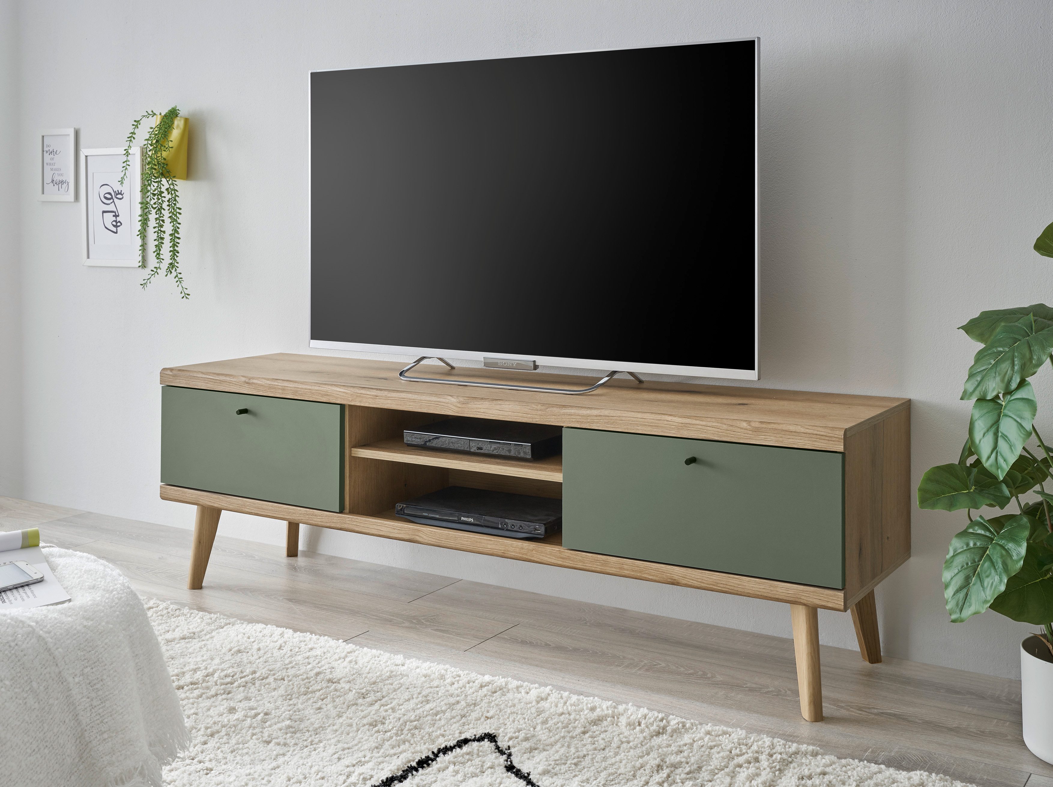 INOSIGN Tv-meubel MAVAS in moderne trendkleur, handgrepen van metaal (zwart), breedte 160 cm