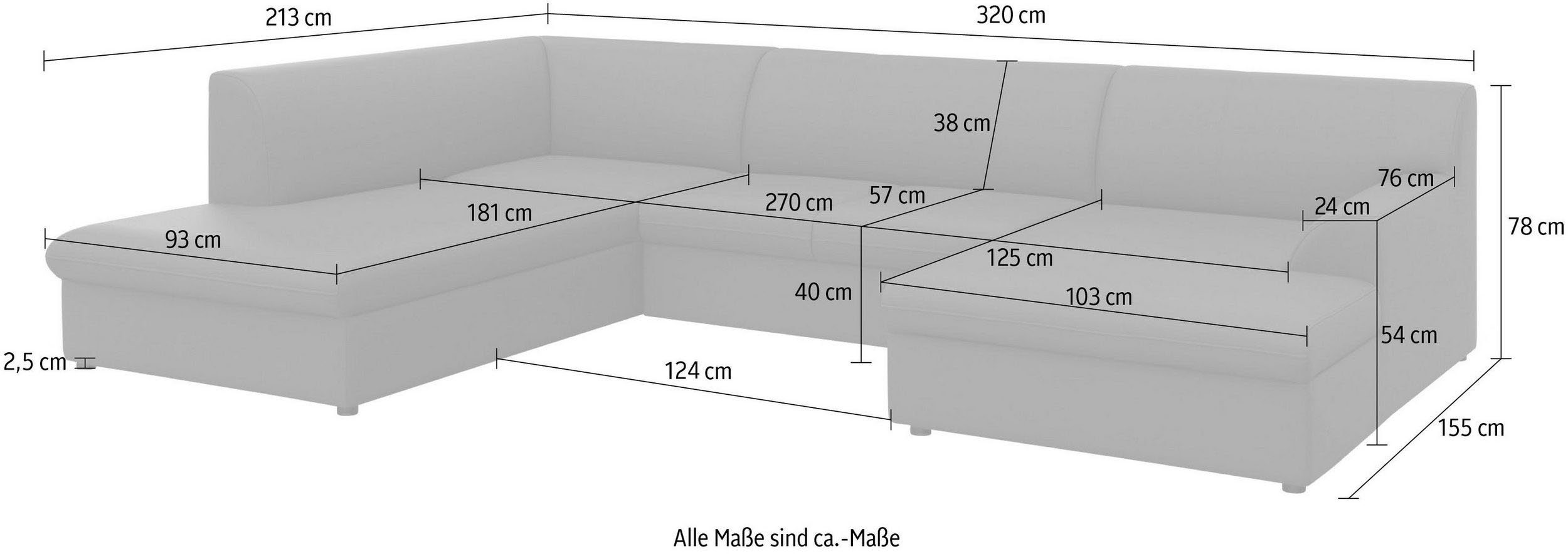 DOMO collection Zithoek Topper, elegant en tijdloos, comfortabel, U-vorm