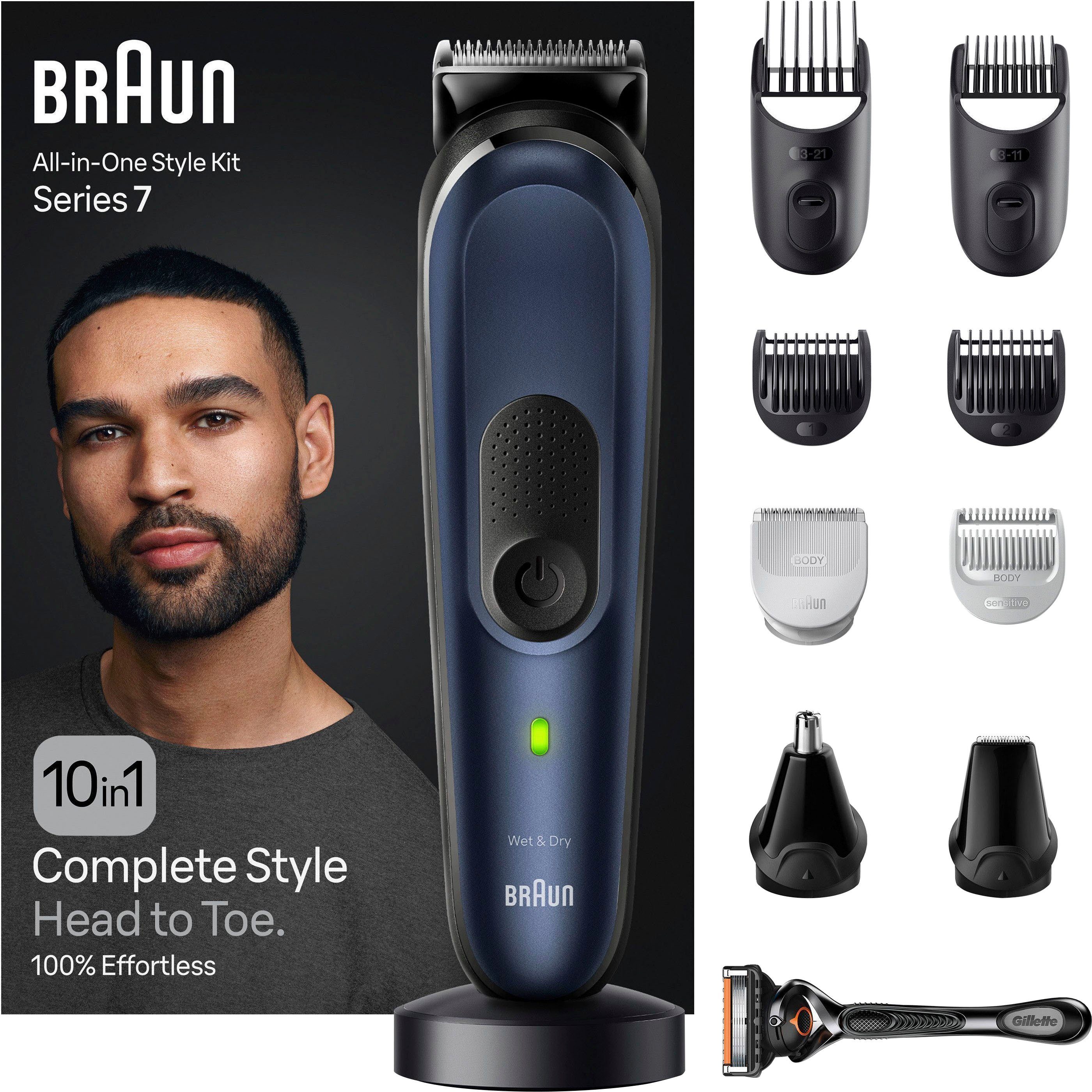 Braun Tondeuse All-In-One Styling Set MGK7421 waterdicht, 10-in-1 baardtrimmer (set)