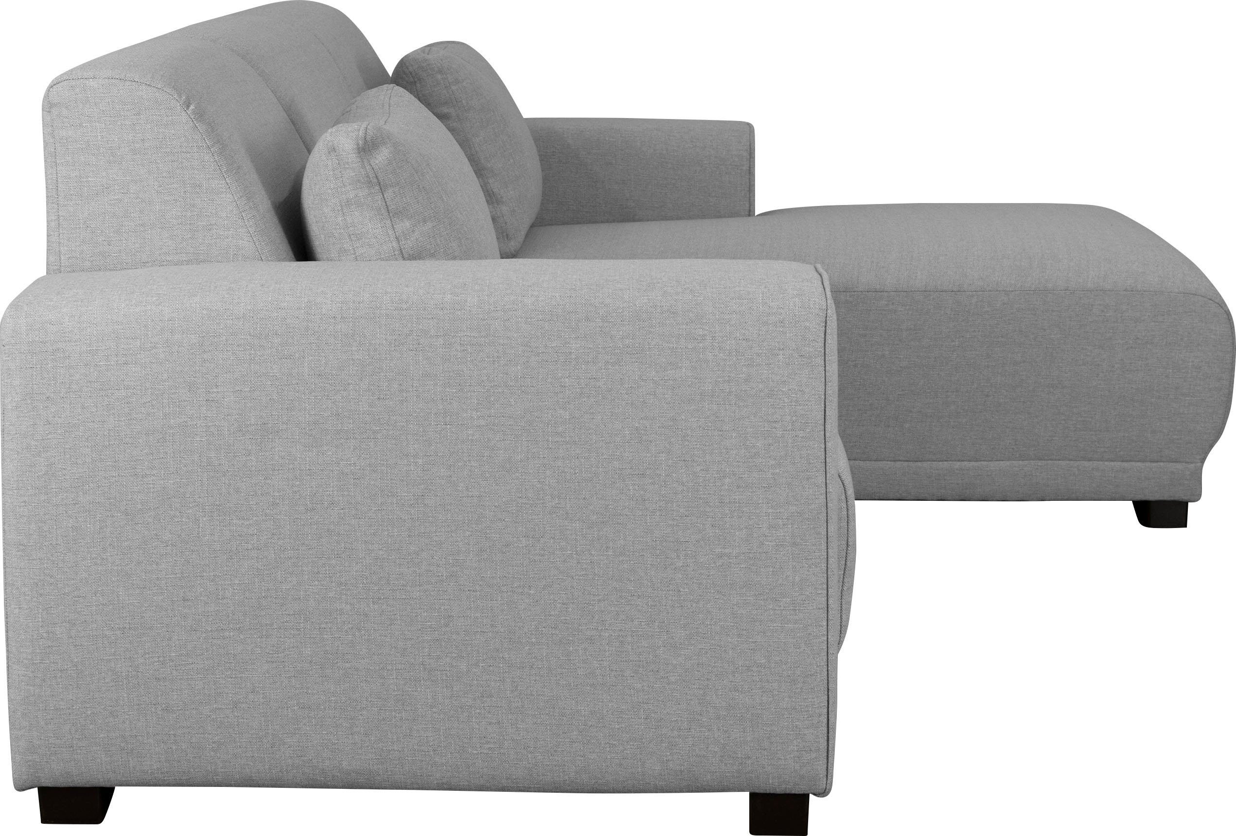 Home affaire Hoekbank BORNHOLM L-vorm met chaise longue, afmetingen B/D/H: 234/162/85 cm Recamiere links of rechts bestelbaar, golfvering, inclusief 2 kussens
