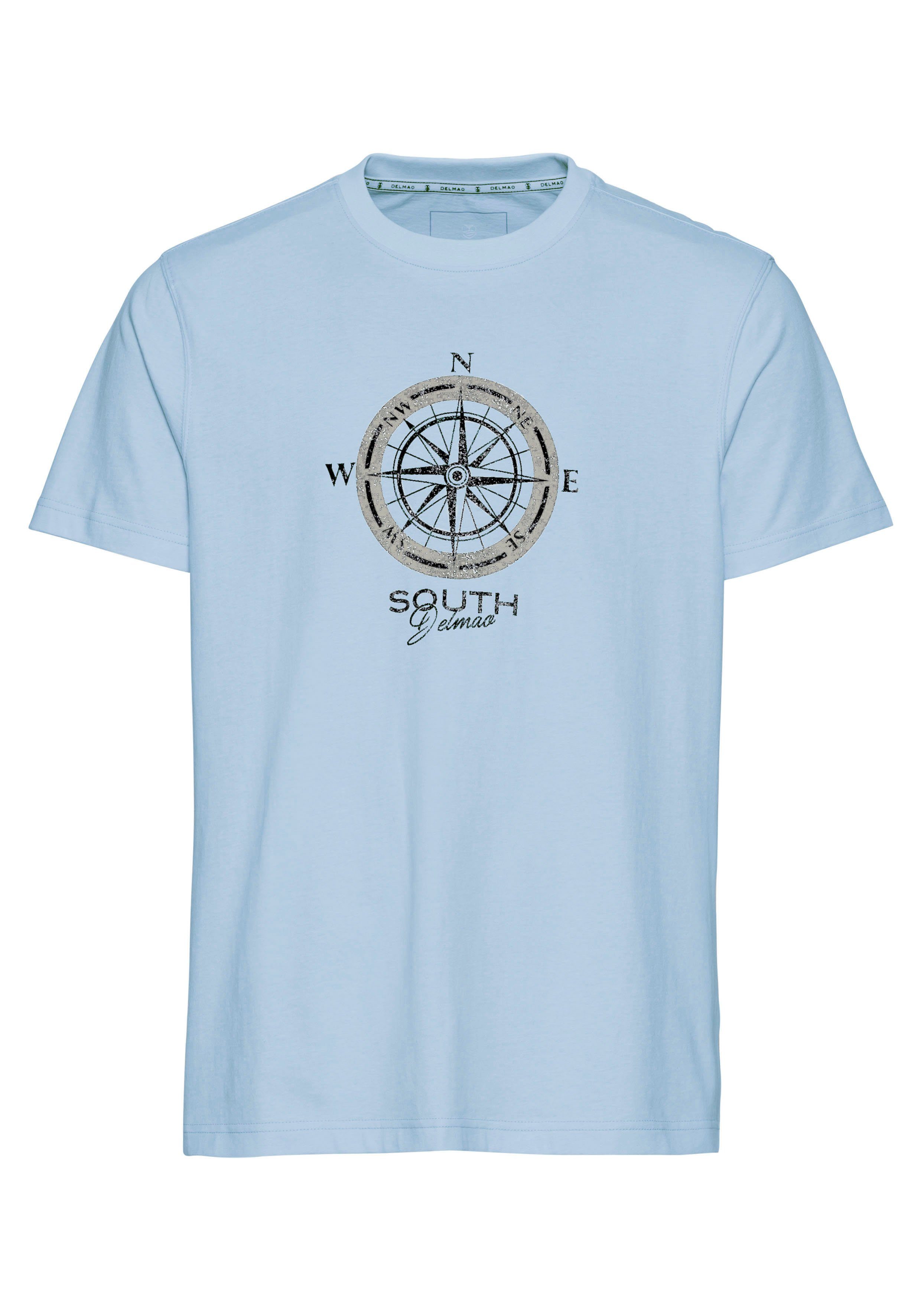 DELMAO T-shirt Korte mouw, bedrukt, ronde hals, van katoen
