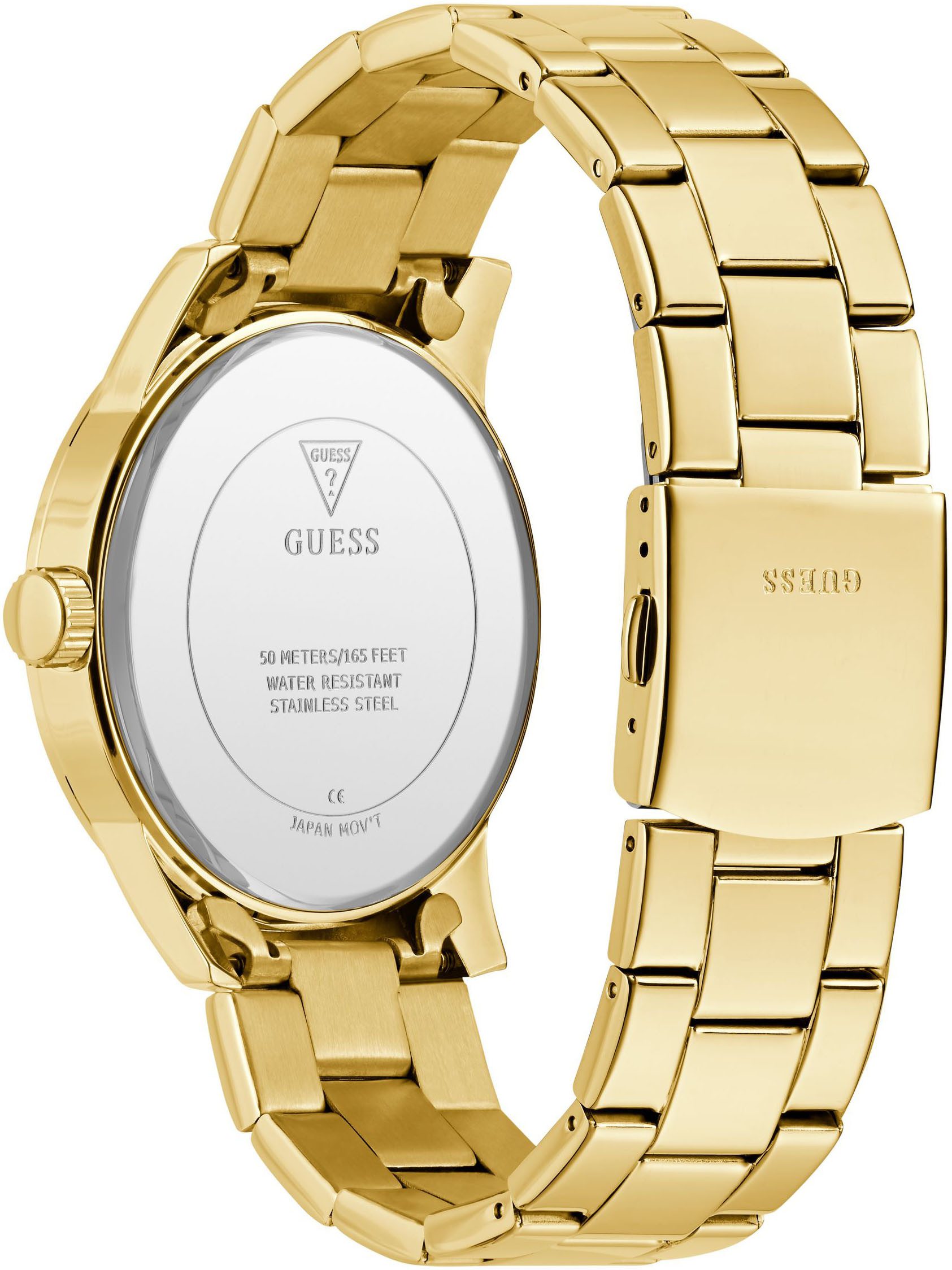 Guess Kwartshorloge Collegiate g Horloge, herenhorloge, stalen armband