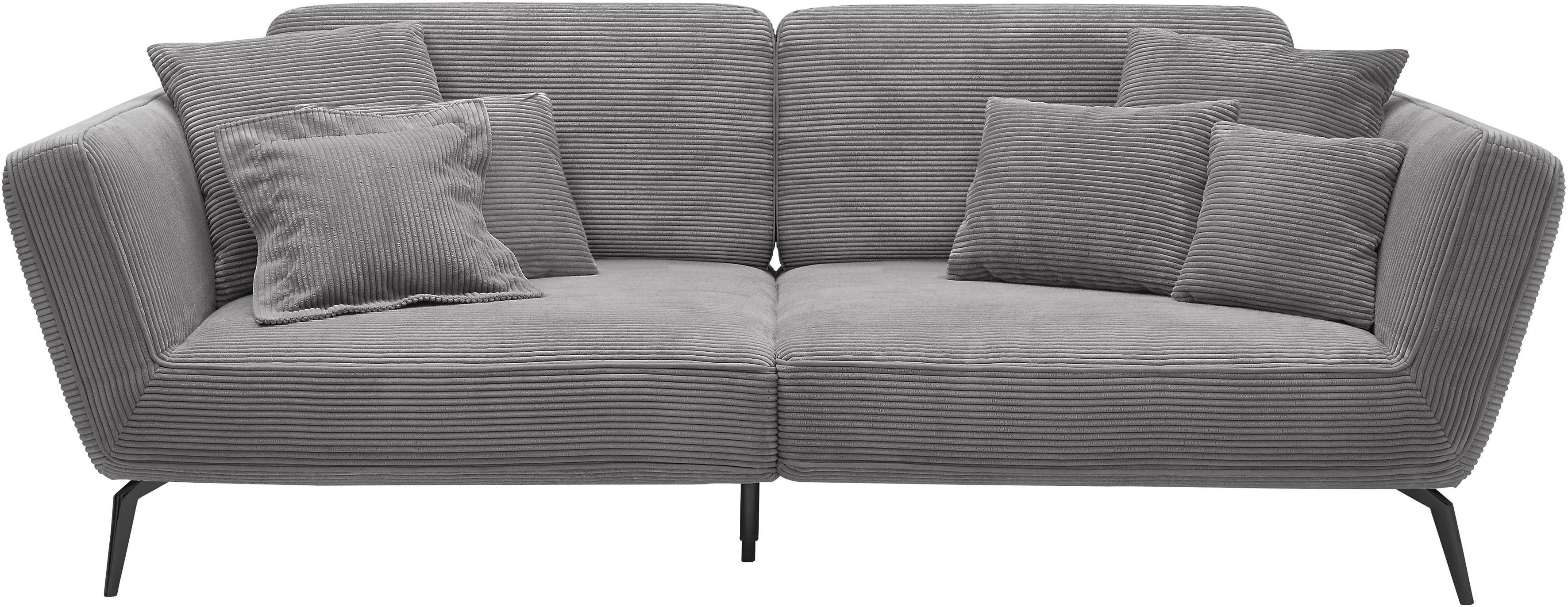 set one by Musterring Megabank SO 4500 Mega-sofa, mega comfortabel, hoogwaardig afgewerkt Voeten zwart mat, optioneel met hoofdsteun, breedte 260cm, in cord