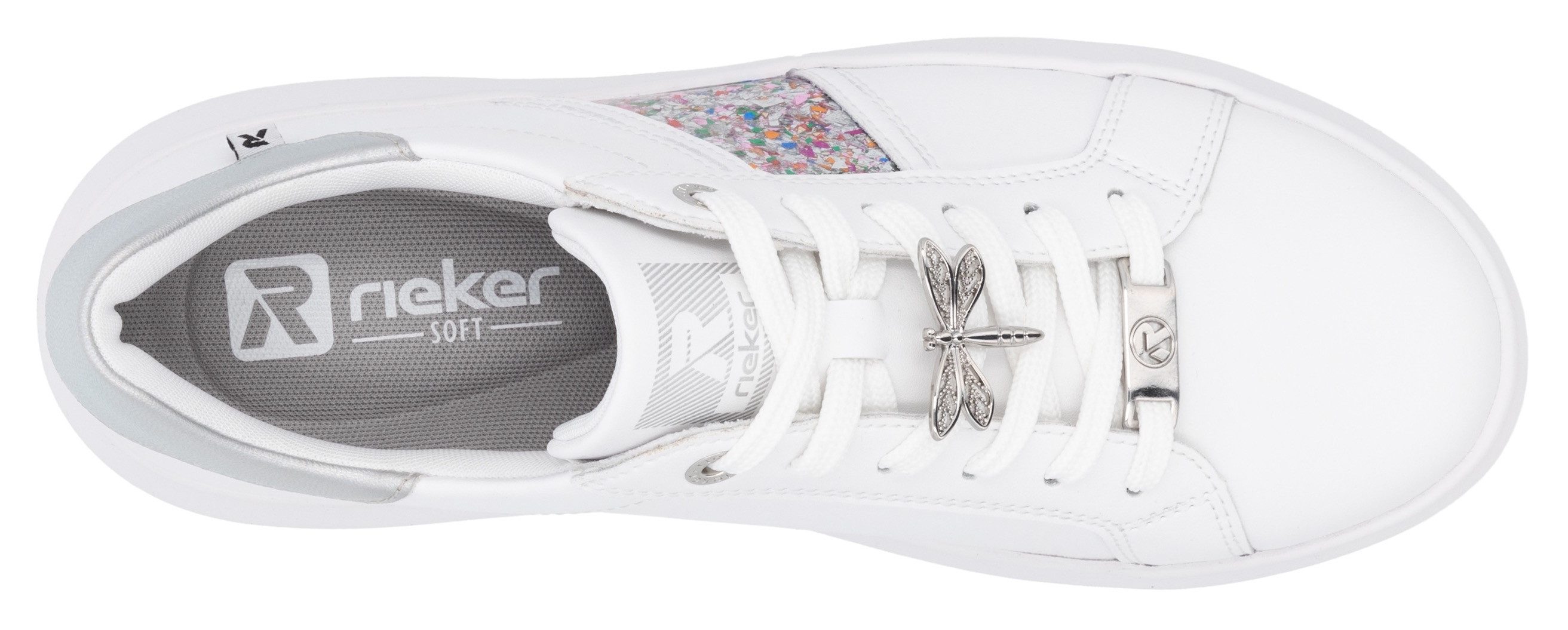 RIEKER Sport Plateausneakers met stijlvolle metallic-details, vrijetijdsschoen, lage schoen, veterschoen