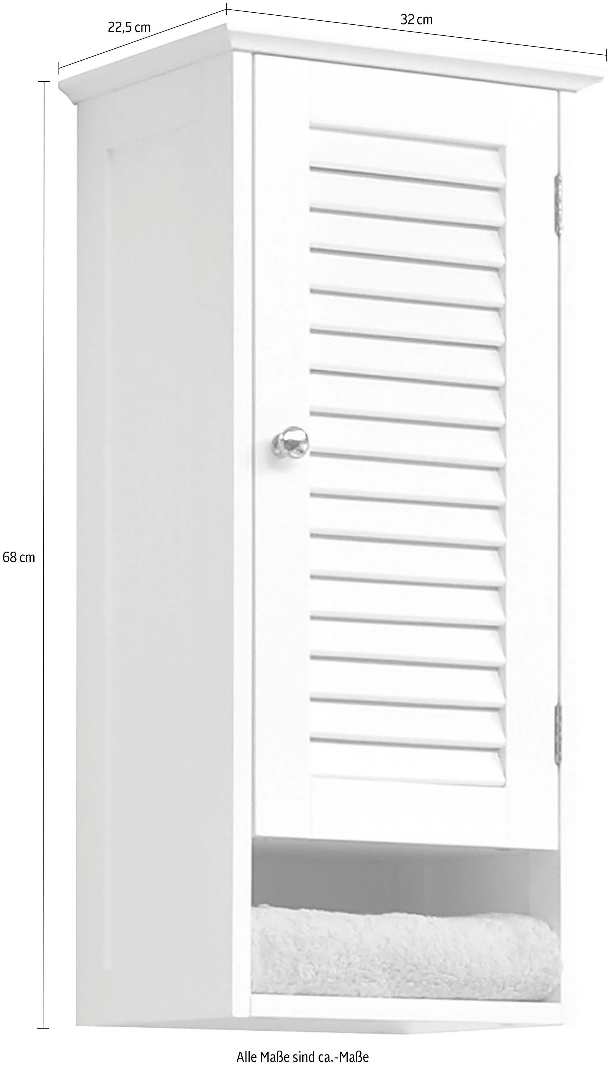 Saphir Hangend kastje Quickset 928 Wandbadkamermeubel , 1 deur, 1 plank, 1 nis