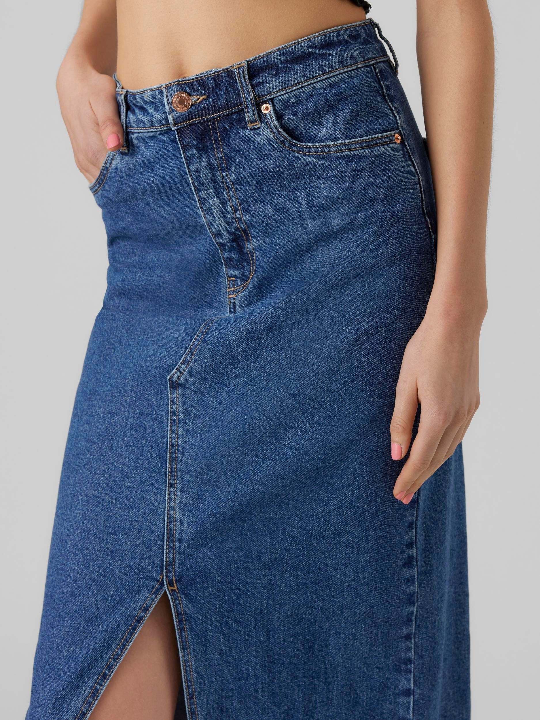 Vero Moda Maxirok VMVERI HR CALF DENIM SKIRT GA NOOS