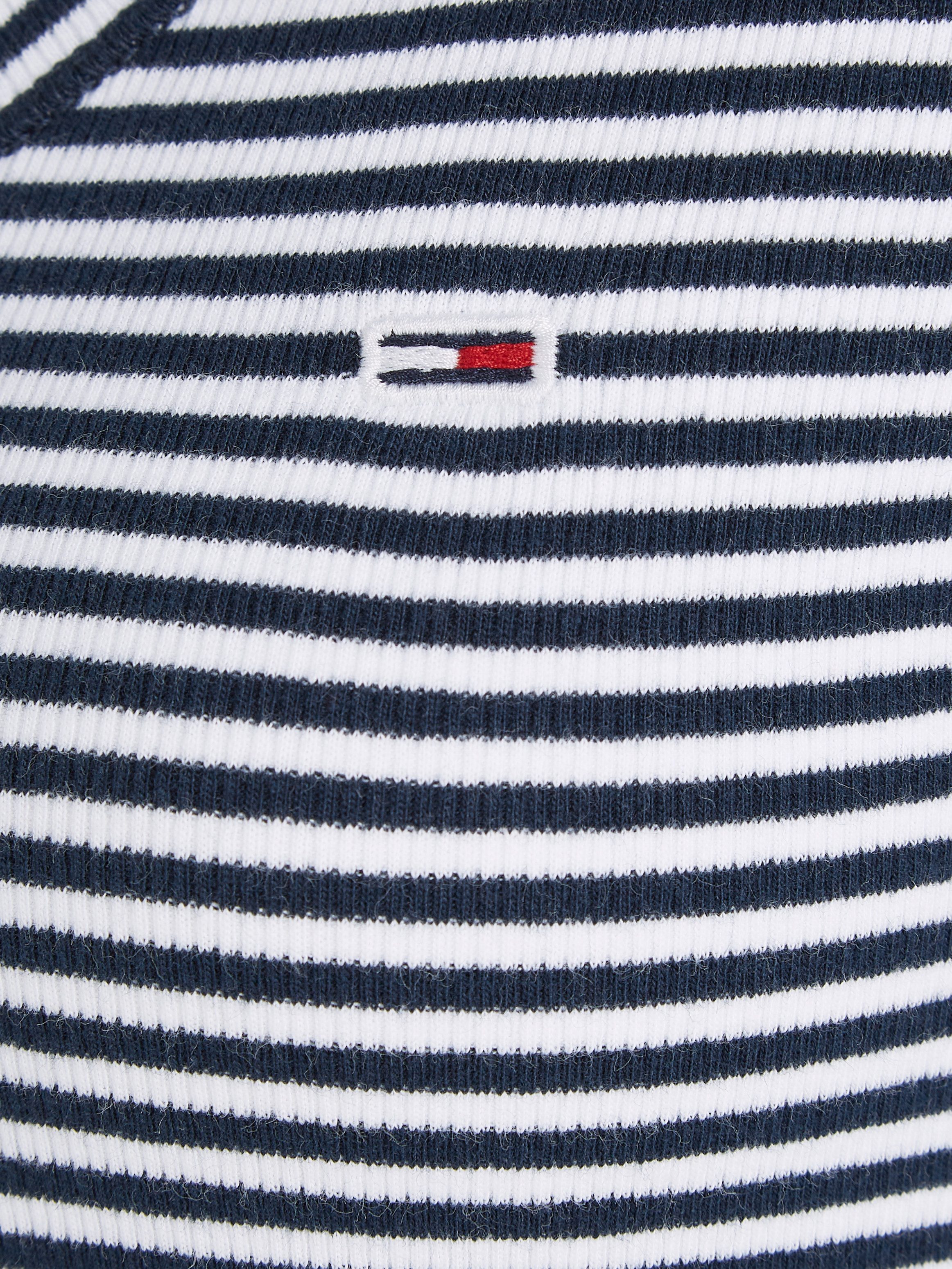 TOMMY JEANS Shirt met V-hals TJW SLIM HENLEY STRIPE V-NECK SS