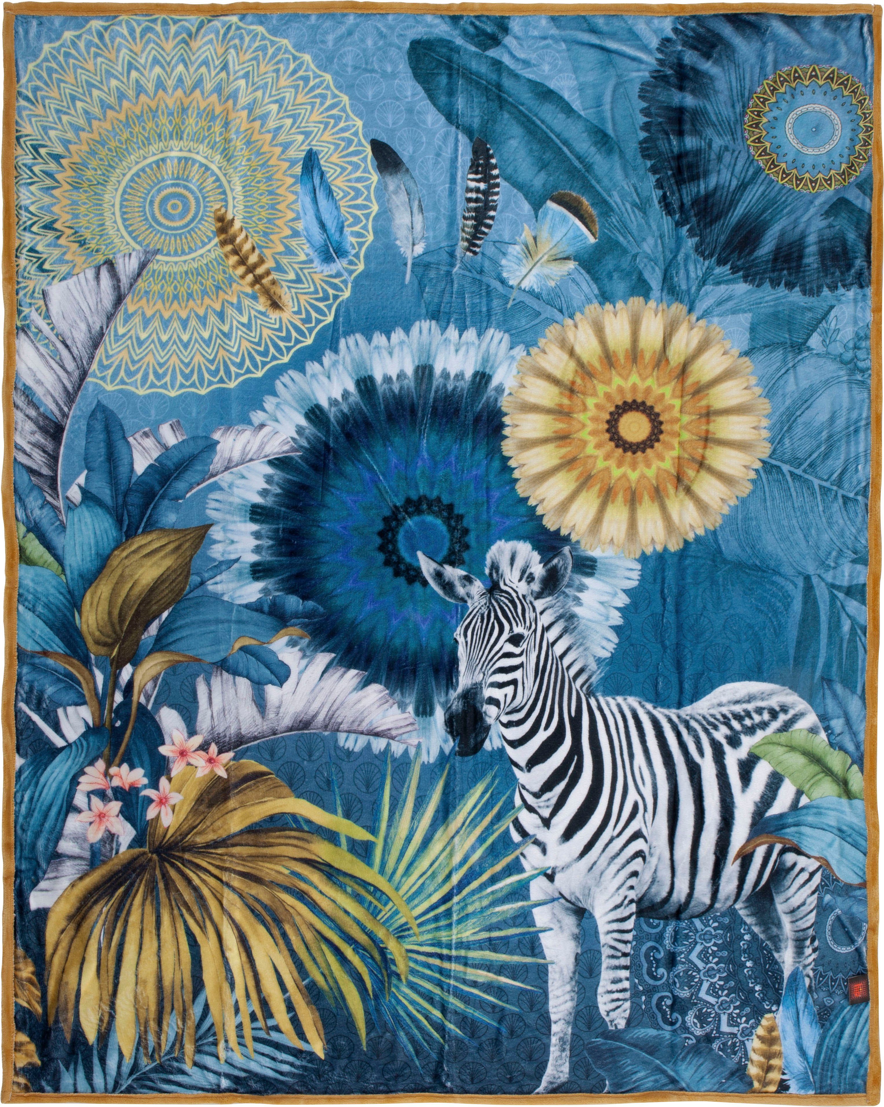 hip Plaid Laska Zeer zacht, knuffeldeken, woondeken, 130x160 cm, omkeerbaar, blauw plaids blauw