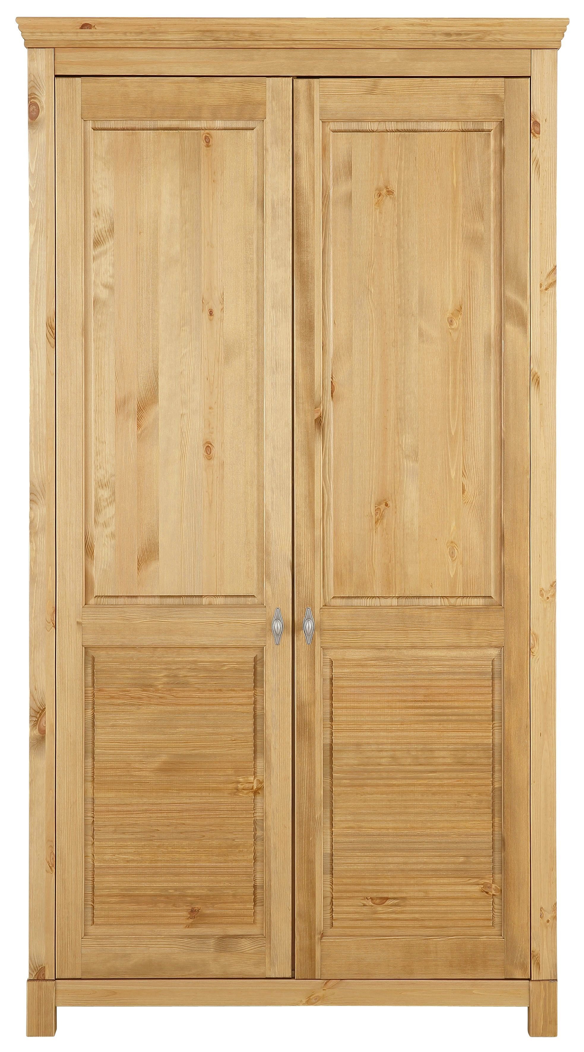 Home affaire Kledingkast Rauna, met lamellen en kassetten, klassiek landelijke stijl, rustiek massief grenen, metalen handgrepen, meerdere varianten, tijdloos design