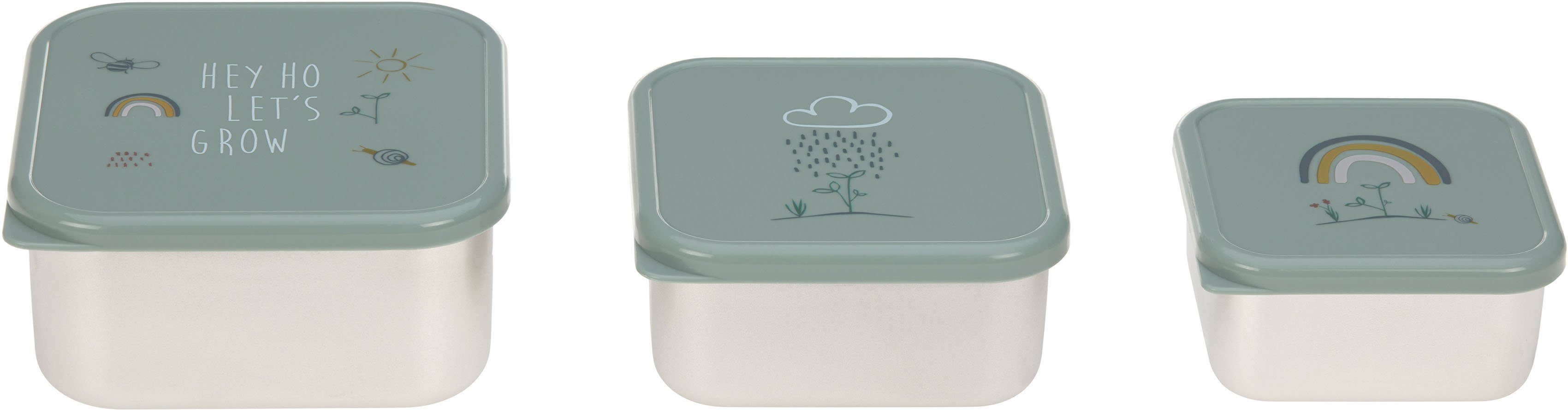 Lässig Lunchbox Garden explorer, green (set, 3-delig)