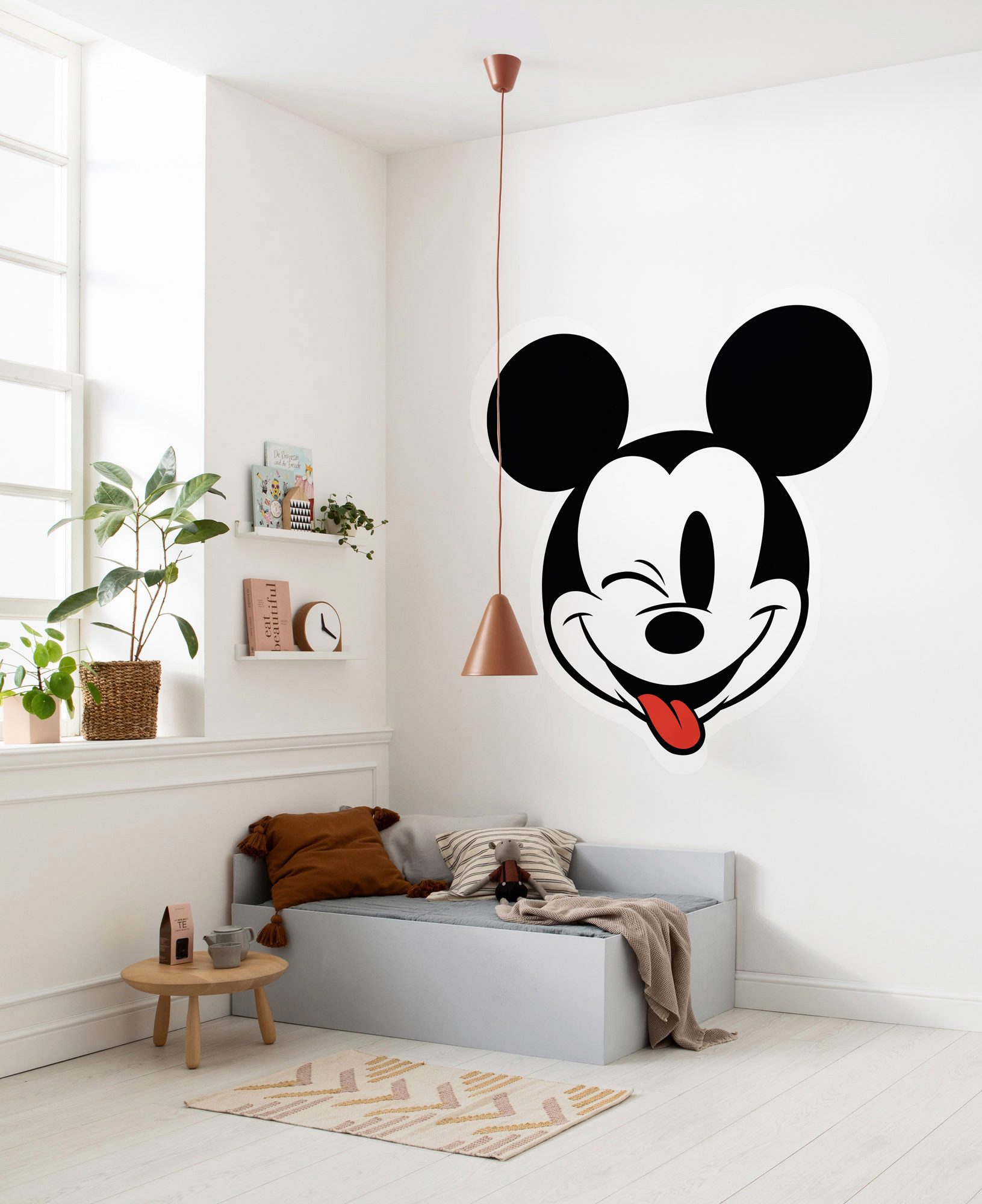 Komar Fotobehang Zelfklevend vlies - Mickey Head Optimism - Afmeting 125 x 125 cm