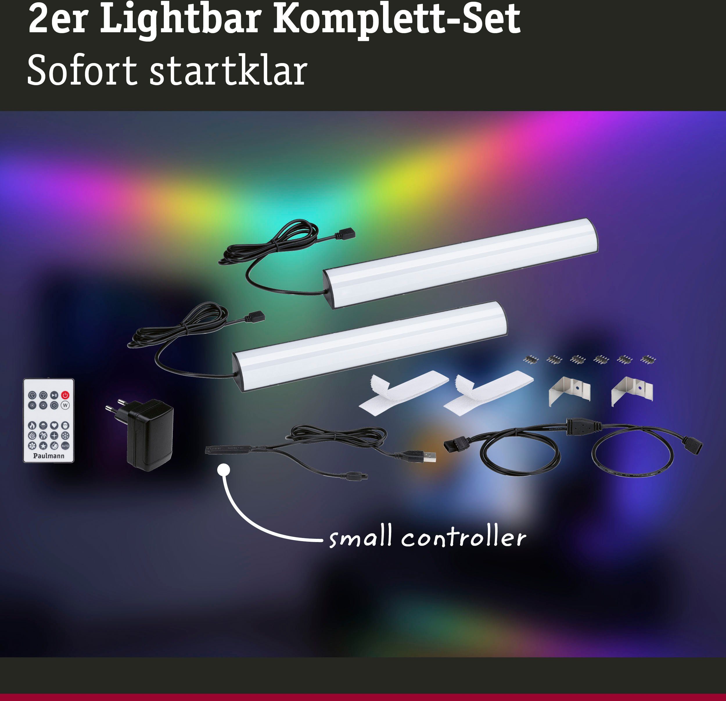 Paulmann Led-strepen EntertainLED Lightbar Dynamic Rainbow RGB 30x30mm 2x1W 2x48lm (1 stuk)