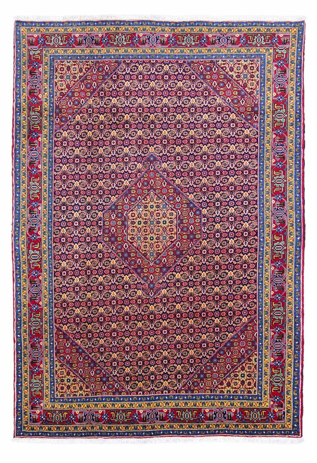 morgenland Wollen kleed Ardebil medaillon Blu scuro 302 x 200 cm Uniek exemplaar met certificaat