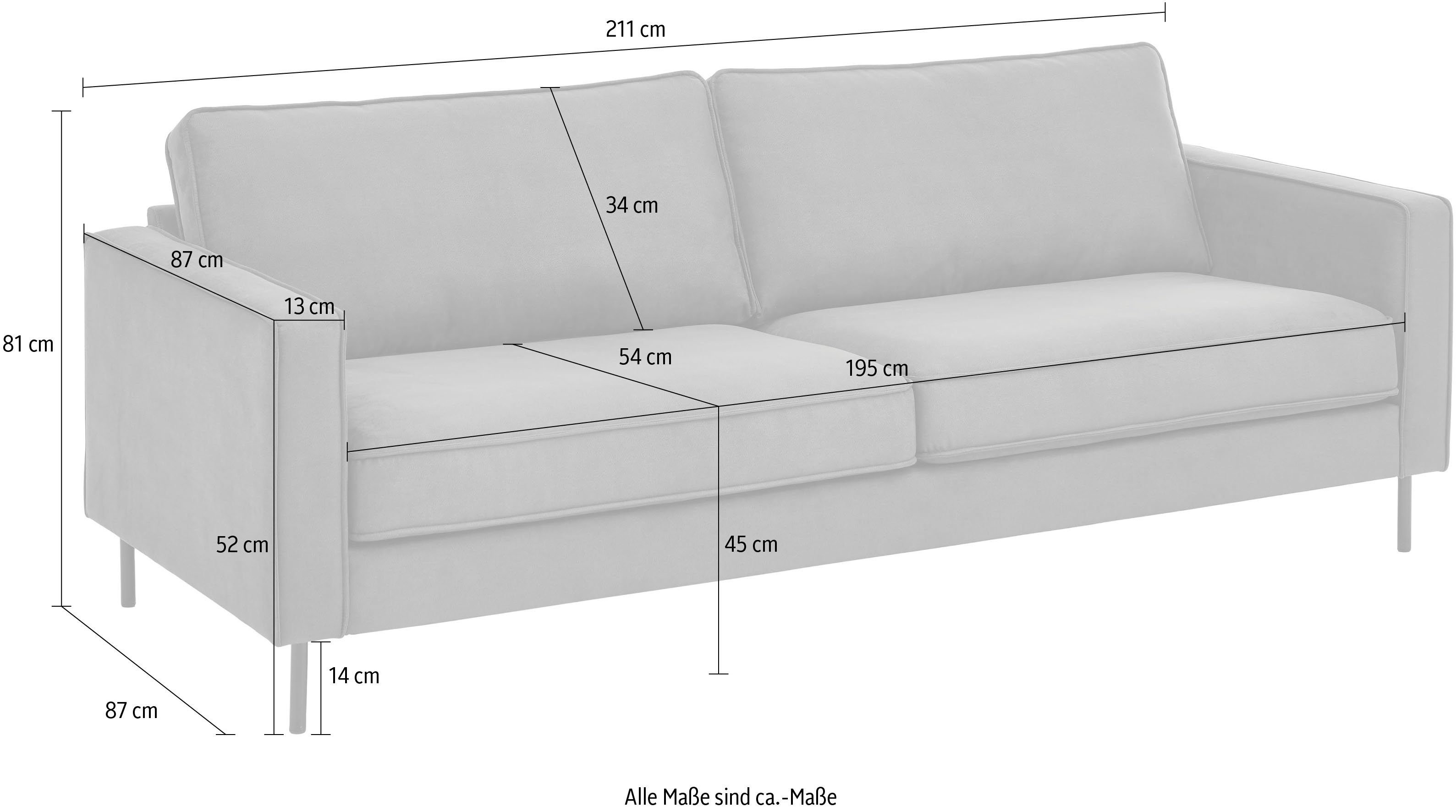 ATLANTIC home collection 3-zitsbank WESTON in scandinavische stijl, met golfvering