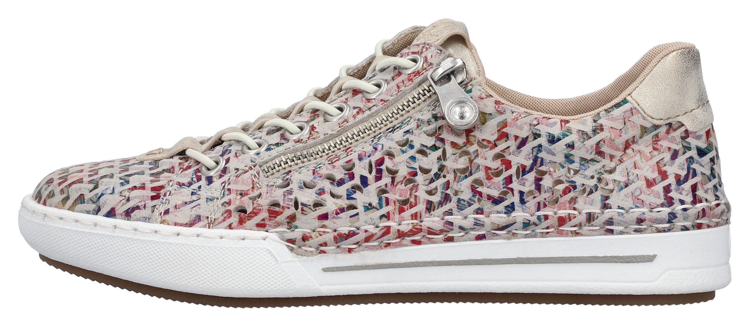 Rieker Slip-on sneakers , instapschoen, lage schoen, vrijetijdsschoen met gewatteerde schacht