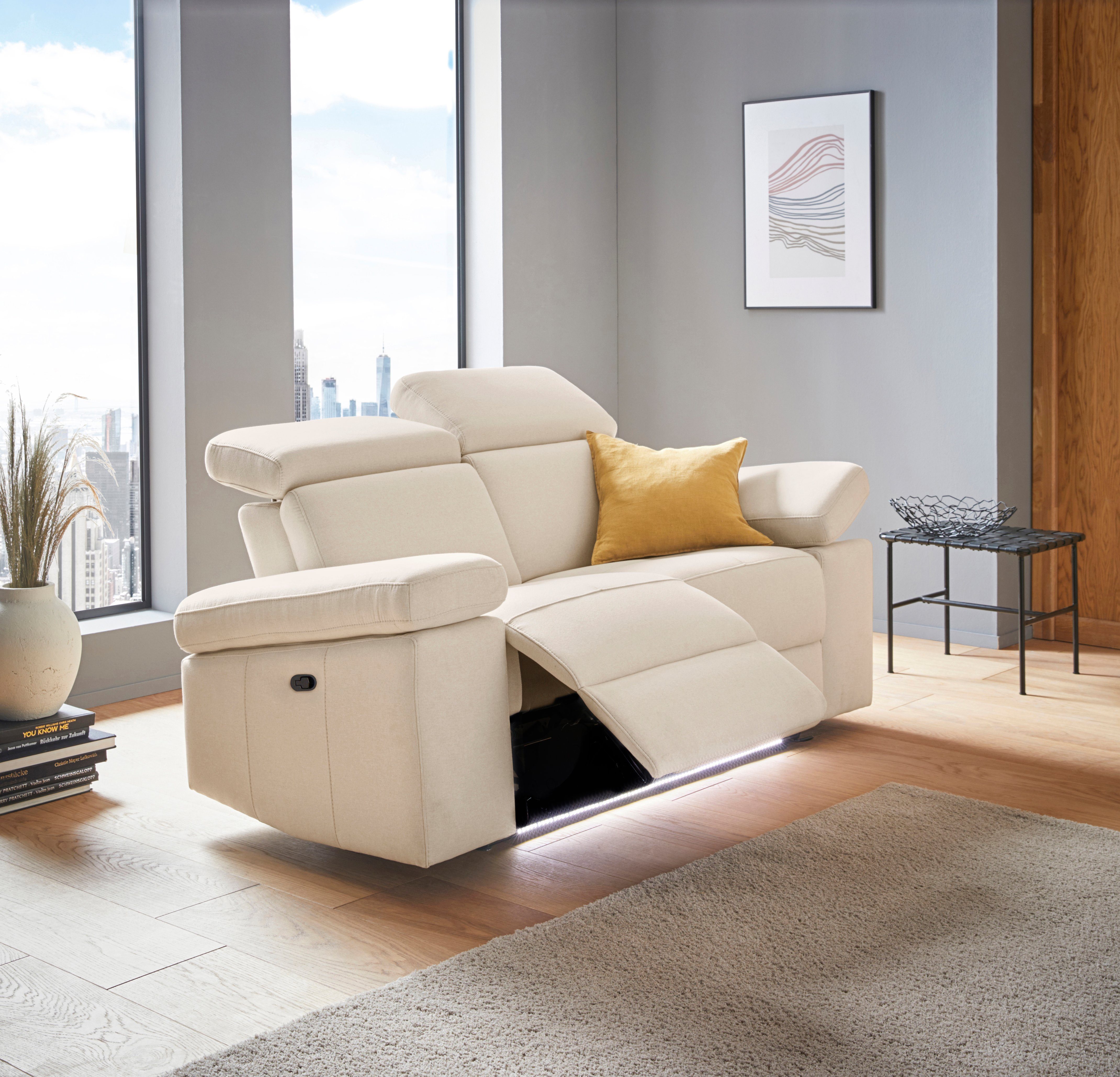 Places of Style 2-zitsbank Kilado met relaxfunctie, verstelbare armleuning, verstelbare hoofdsteun
