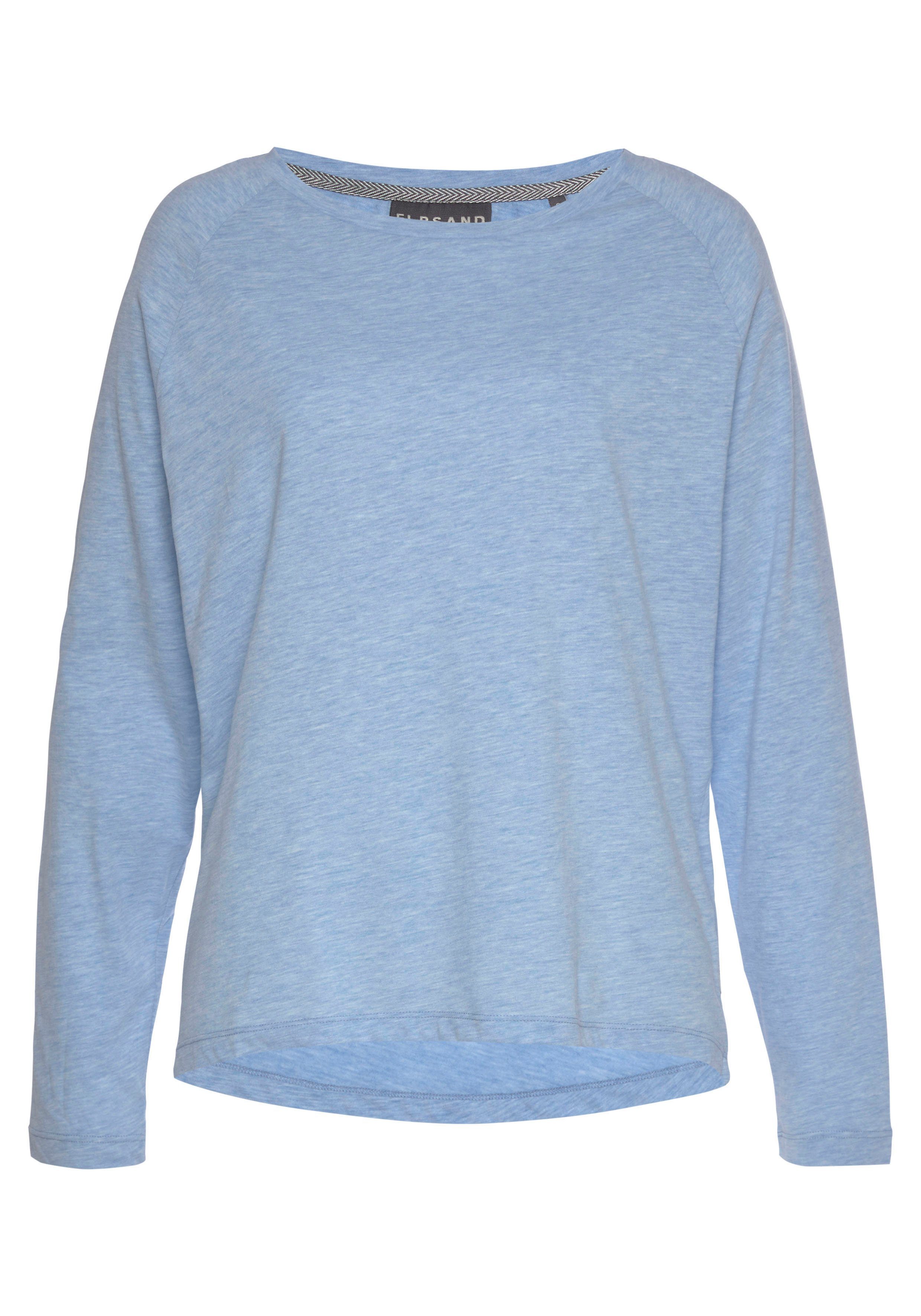 Elbsand Longsleeve Tira met logoprint op de rug, shirt met lange mouwen van een katoenmix, sportief-casual