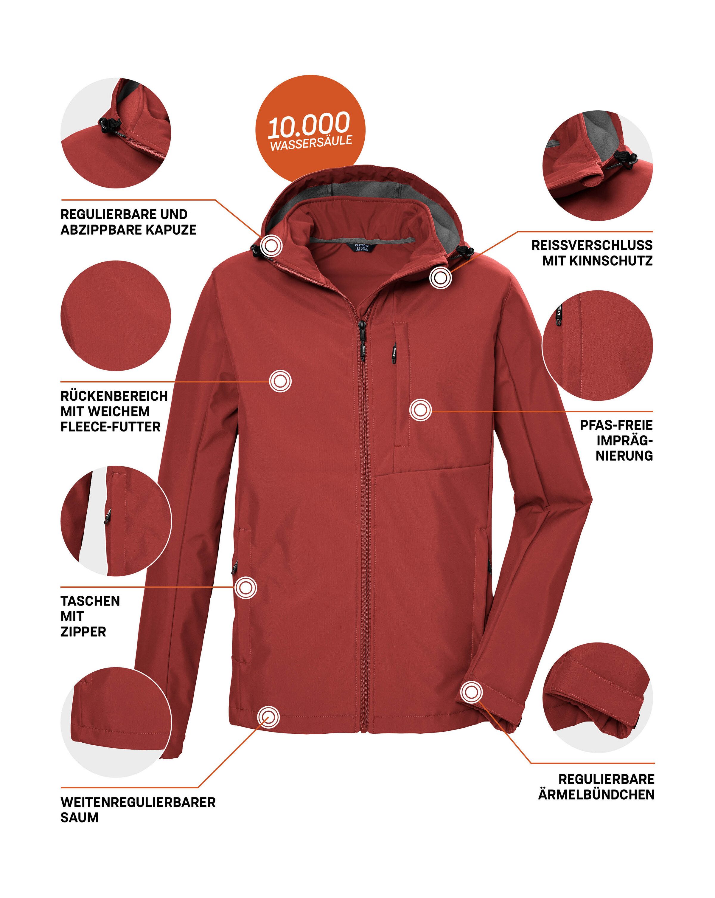 Killtec Softshell-jack KOS 103 MN SFTSHLL JCKT Waterafstotende, winddichte softshelljack, PFAS-vrij geïmpregneerd