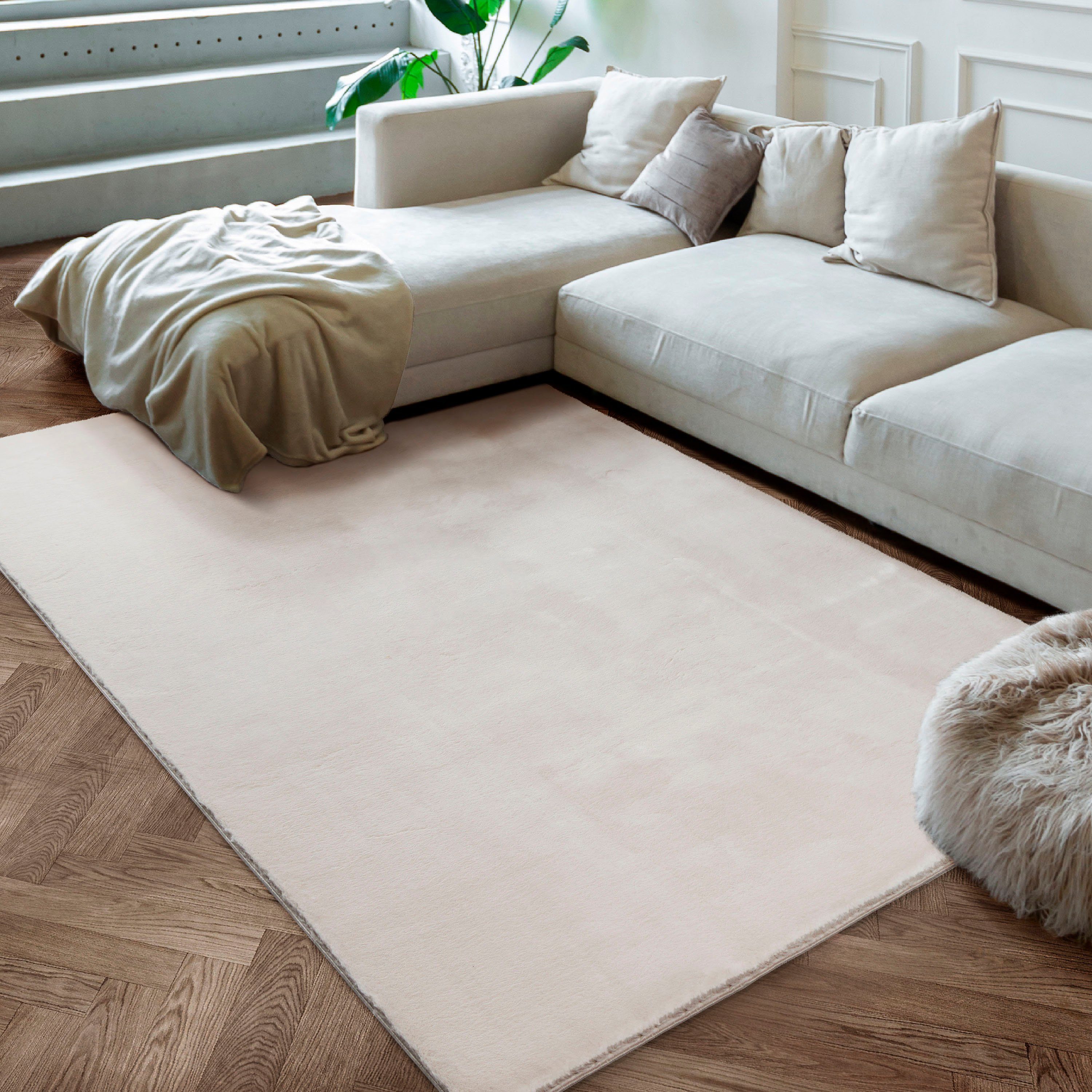 merinos Vloerkleed Maximo 30 zachte dichte korte pool, vloerkleed van imitatiebont, bont-touch, woonkamer