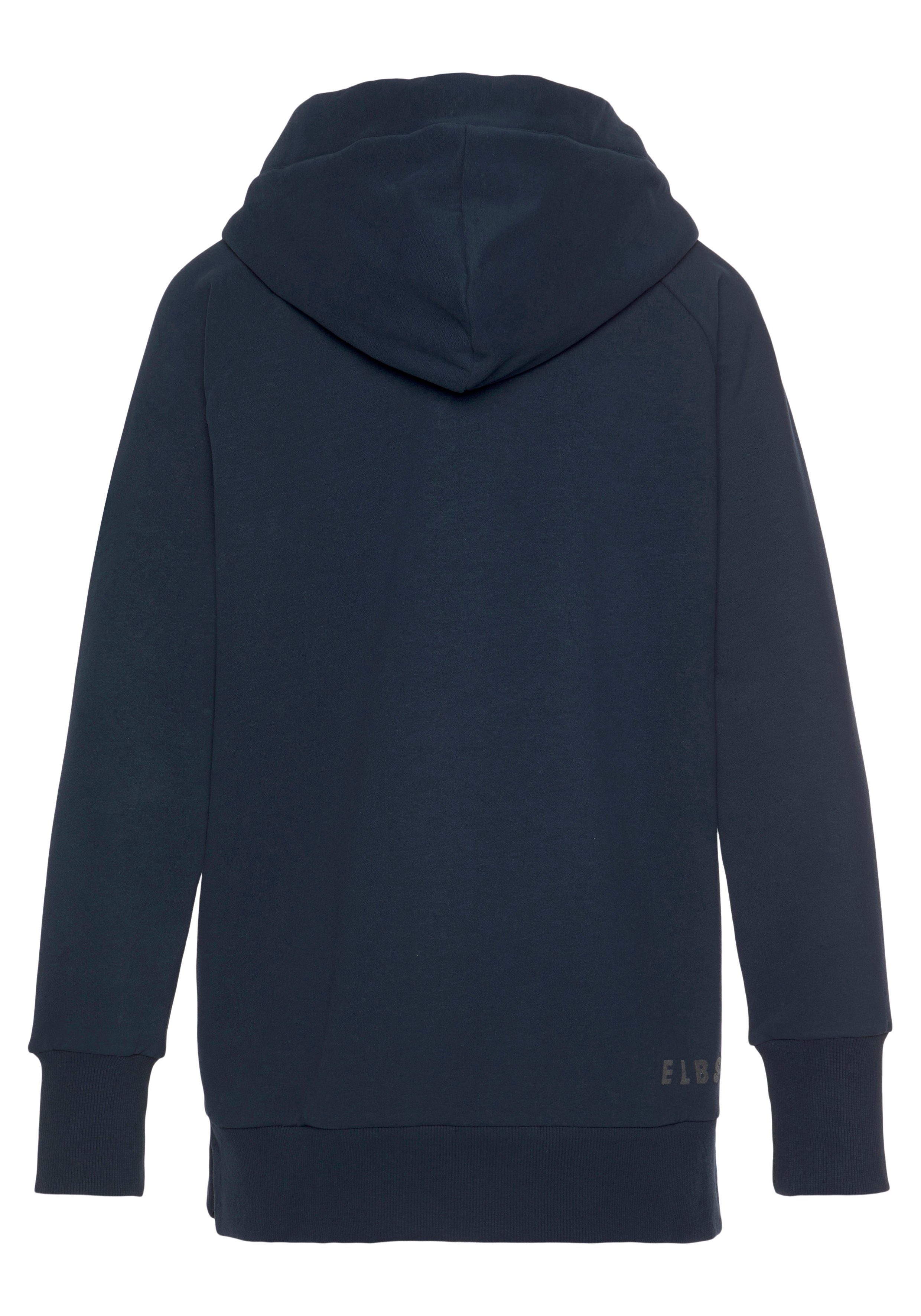 Elbsand Hoodie Svana met logoprint, comfortabele hoodie, zijslitsen