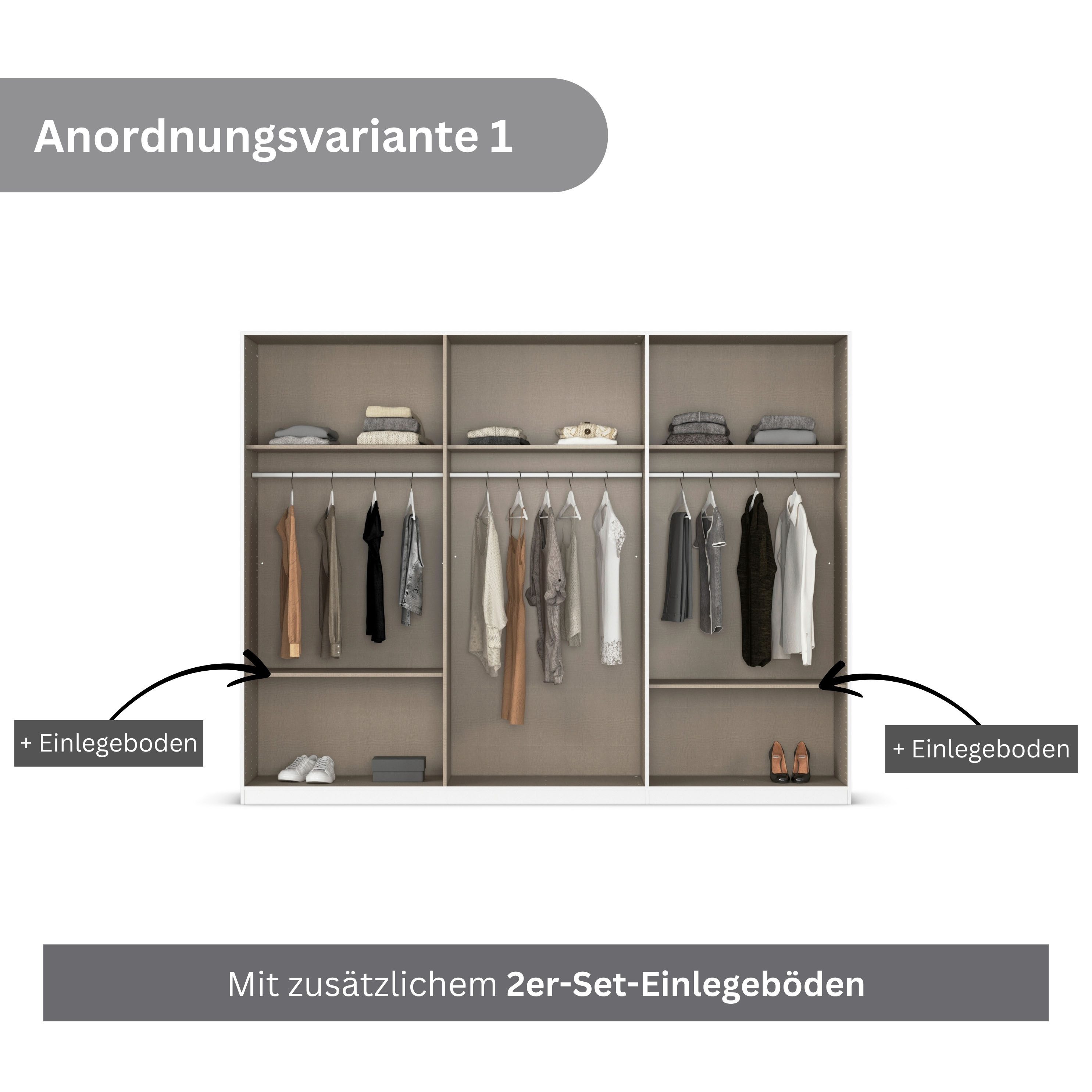 rauch Draaideurkast Kleiderschrank Schrank Garderobe AGORDO TOPSELLER Schlafzimmer doordachte binnenuitrusting, in 6 breedtes en 2 hoogtes made in germany