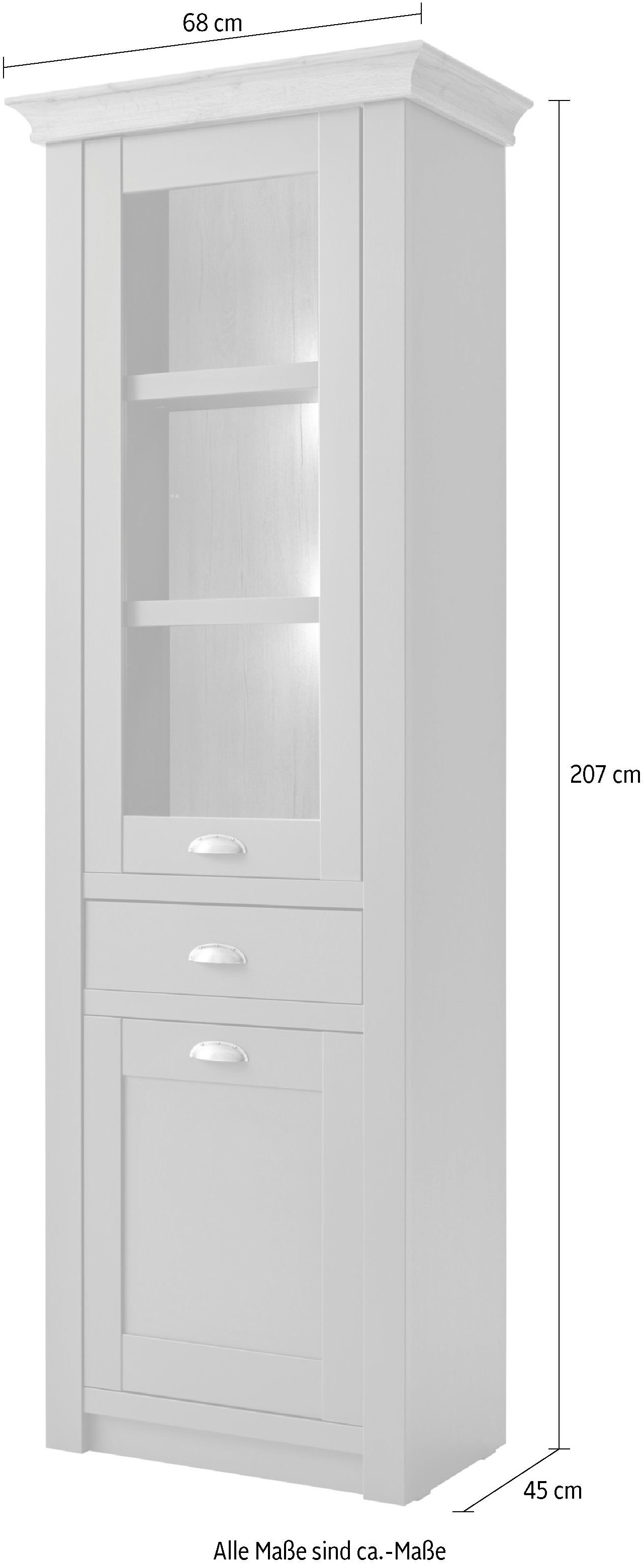 Home affaire Vitrinekast CAMBRIDGE Hoogte ca. 207 cm