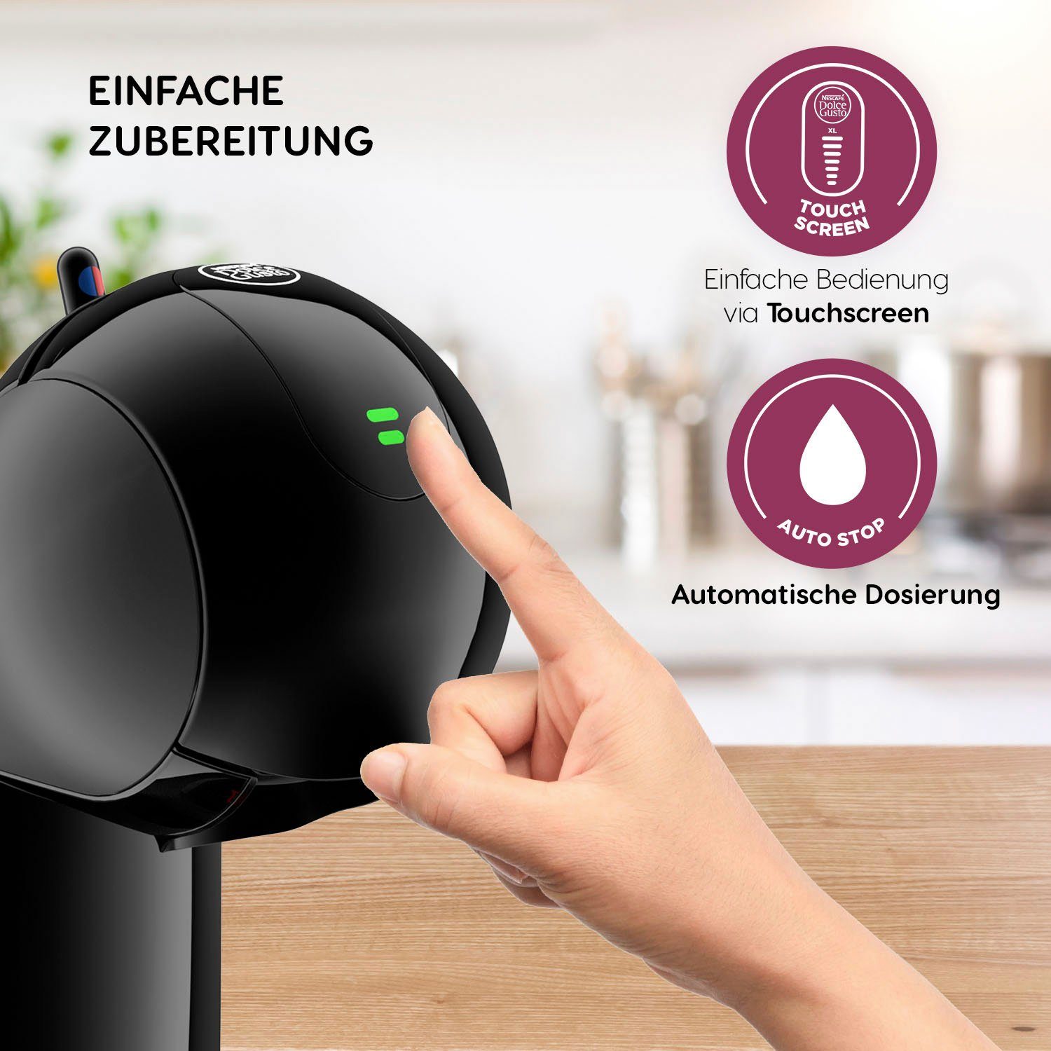 Nescafé Dolce Gusto Koffiecapsulemachine KP2708 Infinissima Touch Automatic, incl. 3 pakken dolce gusto flat white t.w.v. €17,97 (adviesprijs)