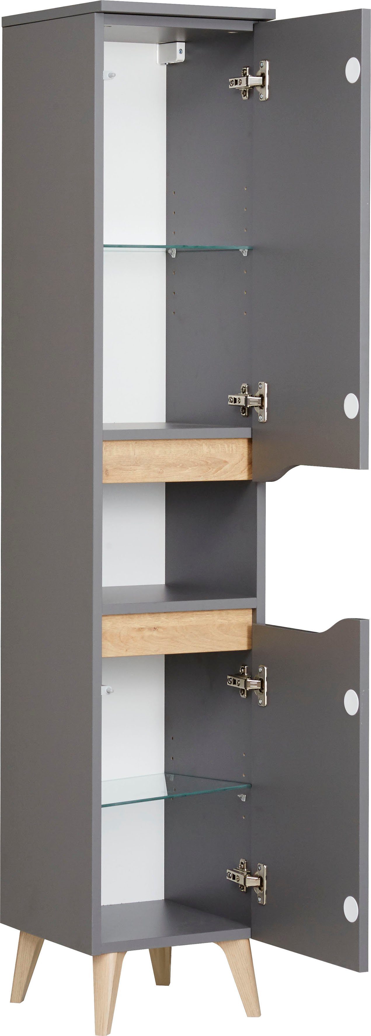 Saphir Halfhoge kast Quickset badkamermeubel 30 cm breed, 2 deuren, 1 nis, 2 planken
