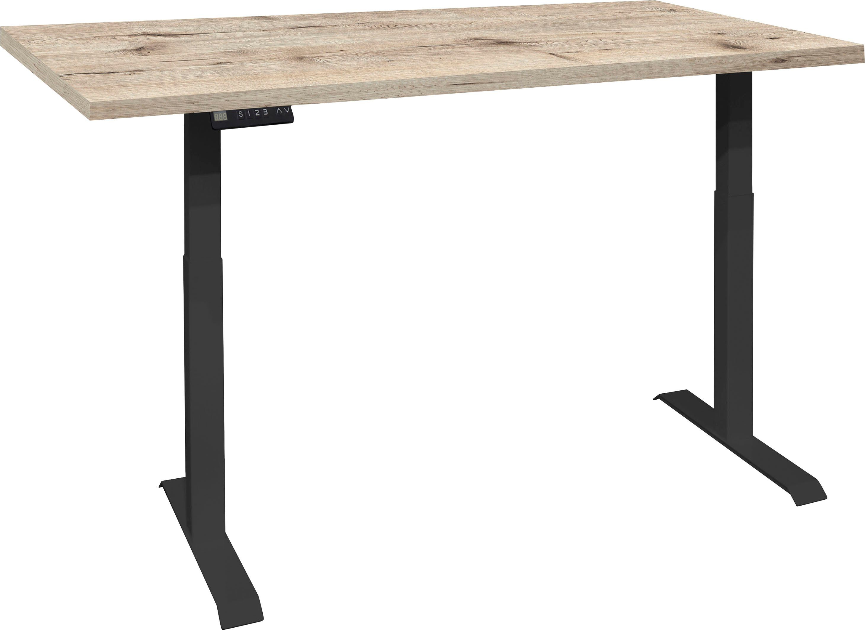 Mäusbacher Bureau Big System Office Breedte 140 cm, elektrisch in hoogte verstelbaar bureaus beige