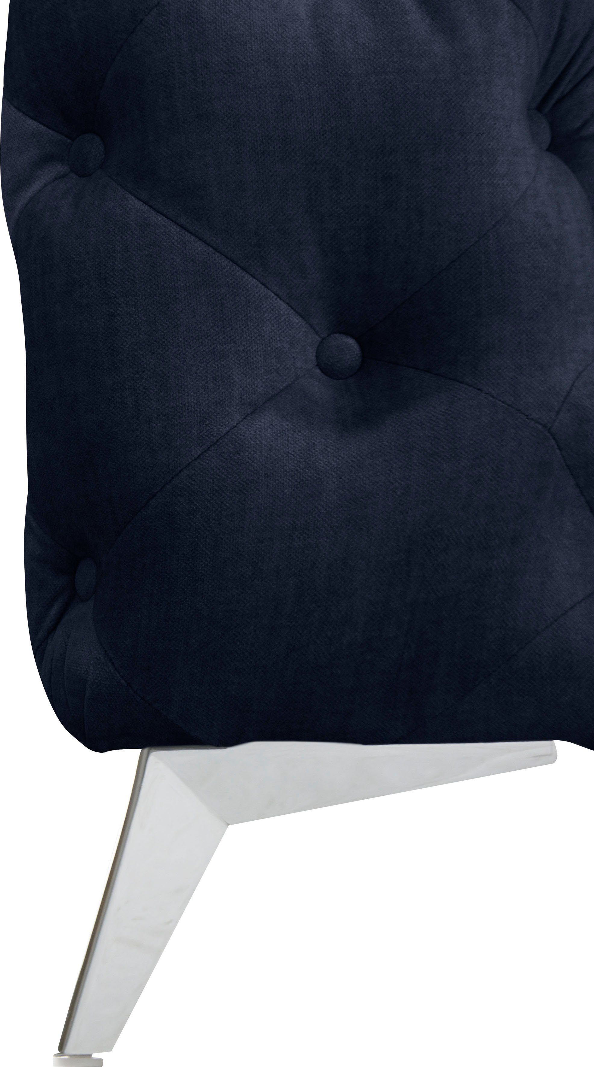Leonique Chesterfield-bank Hoekbank GLYNIS L-vorm met golfvering, afmetingen B/D/H 264/264/75cm luxueuze capitonnage, moderne chesterfield look, kleur van de poten ter keuze