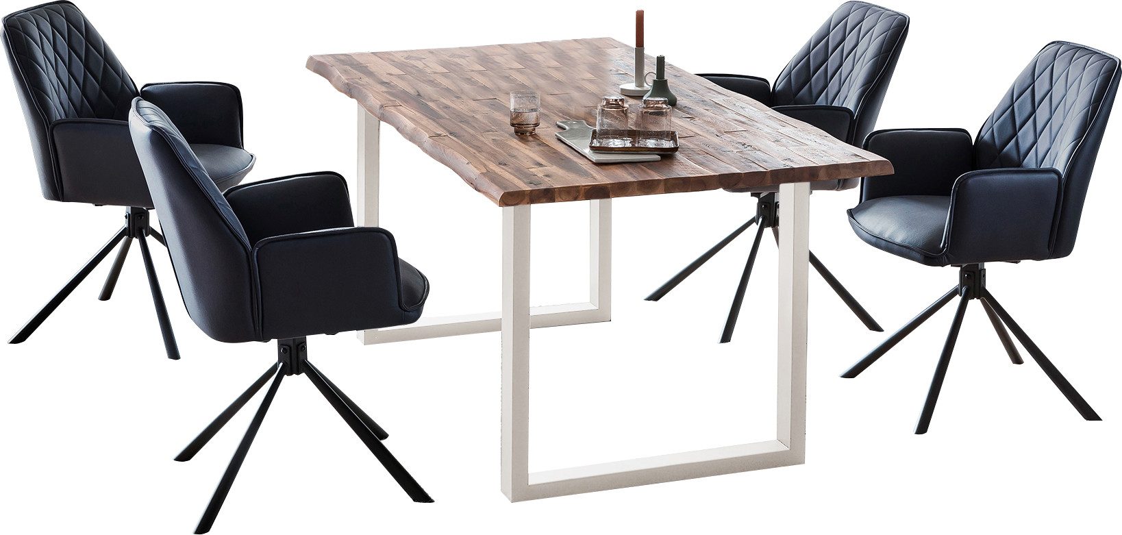 SalesFever Eethoek Stoelen met 360 graden draaiplateau onder de zitting (set, 5-delig)