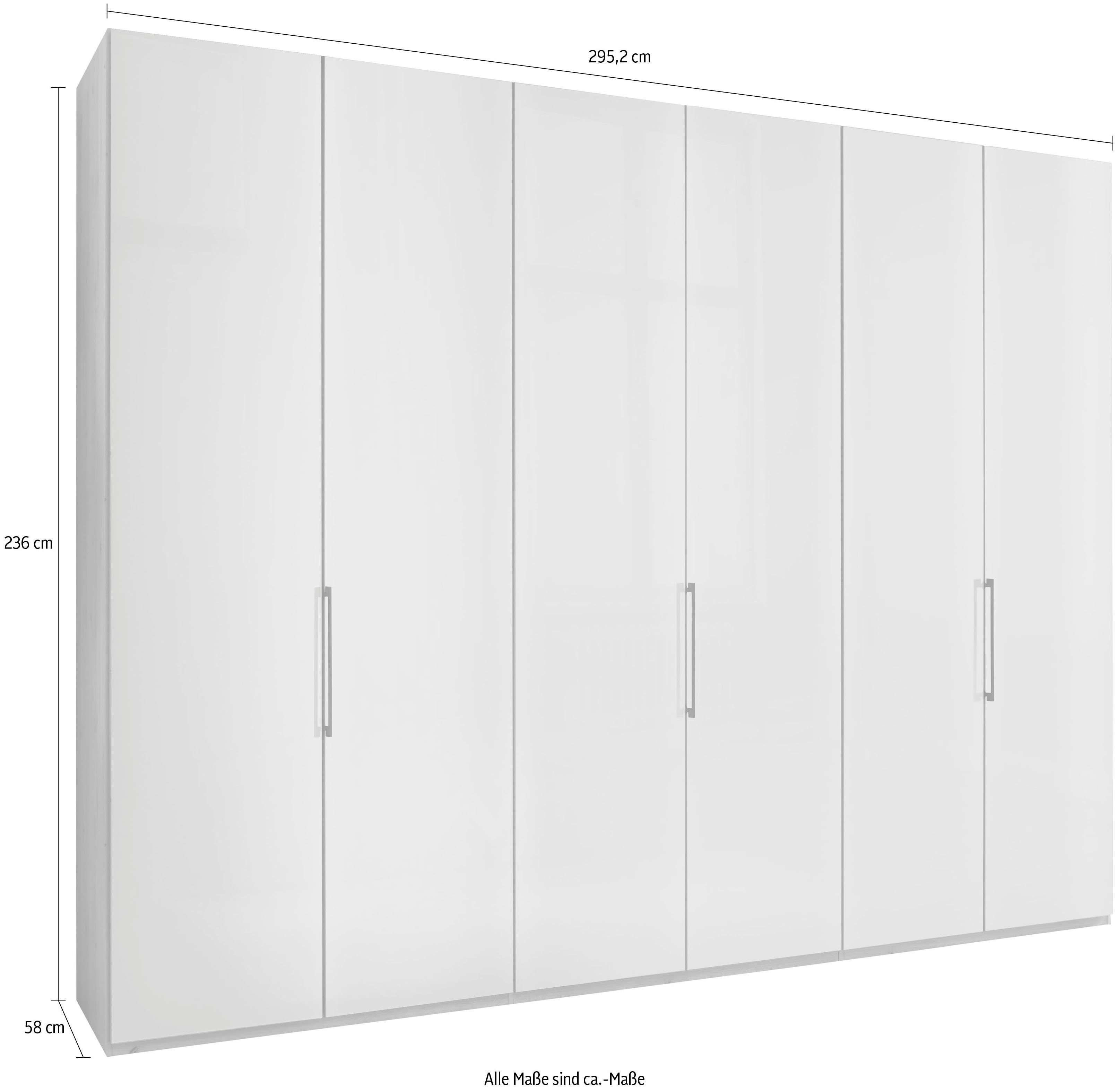 WIEMANN Draaideurkast Monaco, Kledingkast, Kast, Linnenkast, met elegant glazen front met chic glazen front en hoogwaardig beslag inclusief deurdemping