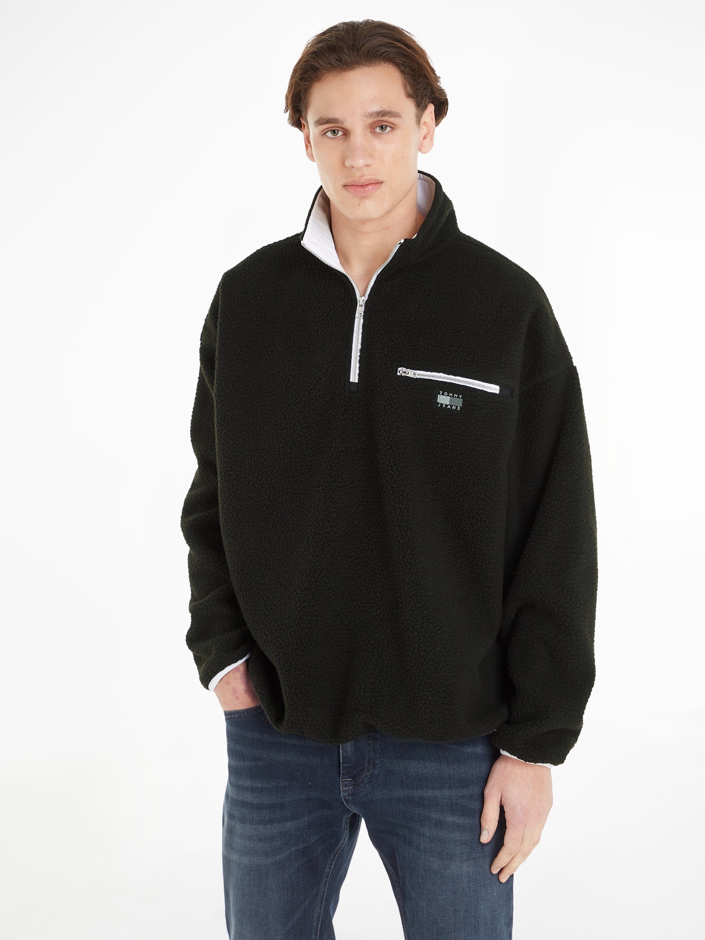 TOMMY JEANS Fleecetrui TJM OVZ TONAL 1 2 ZIP SHERPA