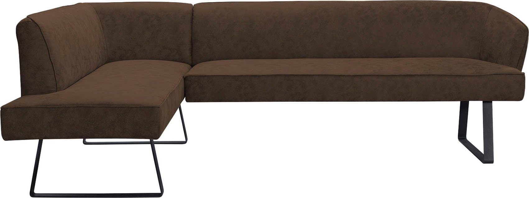 exxpo - sofa fashion Hoekbank Americano met opstaande naad en metalen poten, bekleding in verschillende kwaliteiten