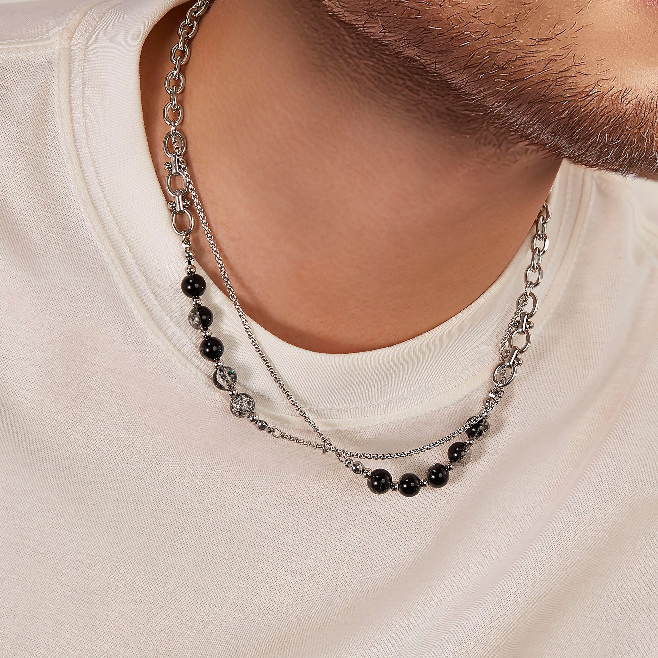 Firetti Edelstalen ketting Sieraden cadeau roestvrijstalen halssieraden halsketting laag dubbelrijig